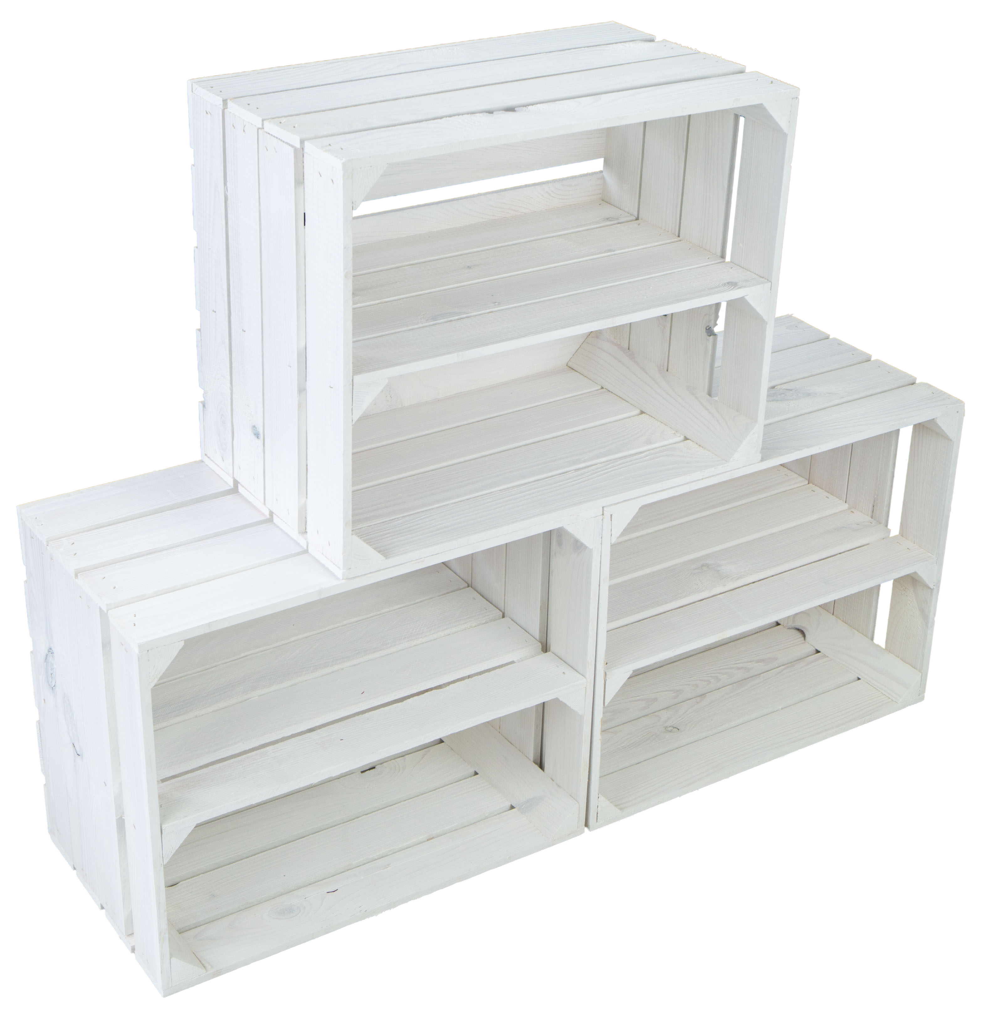 3er Set De Étagère pour Caisses Fruits Johanna Blanc Longitudinale Baderschrank