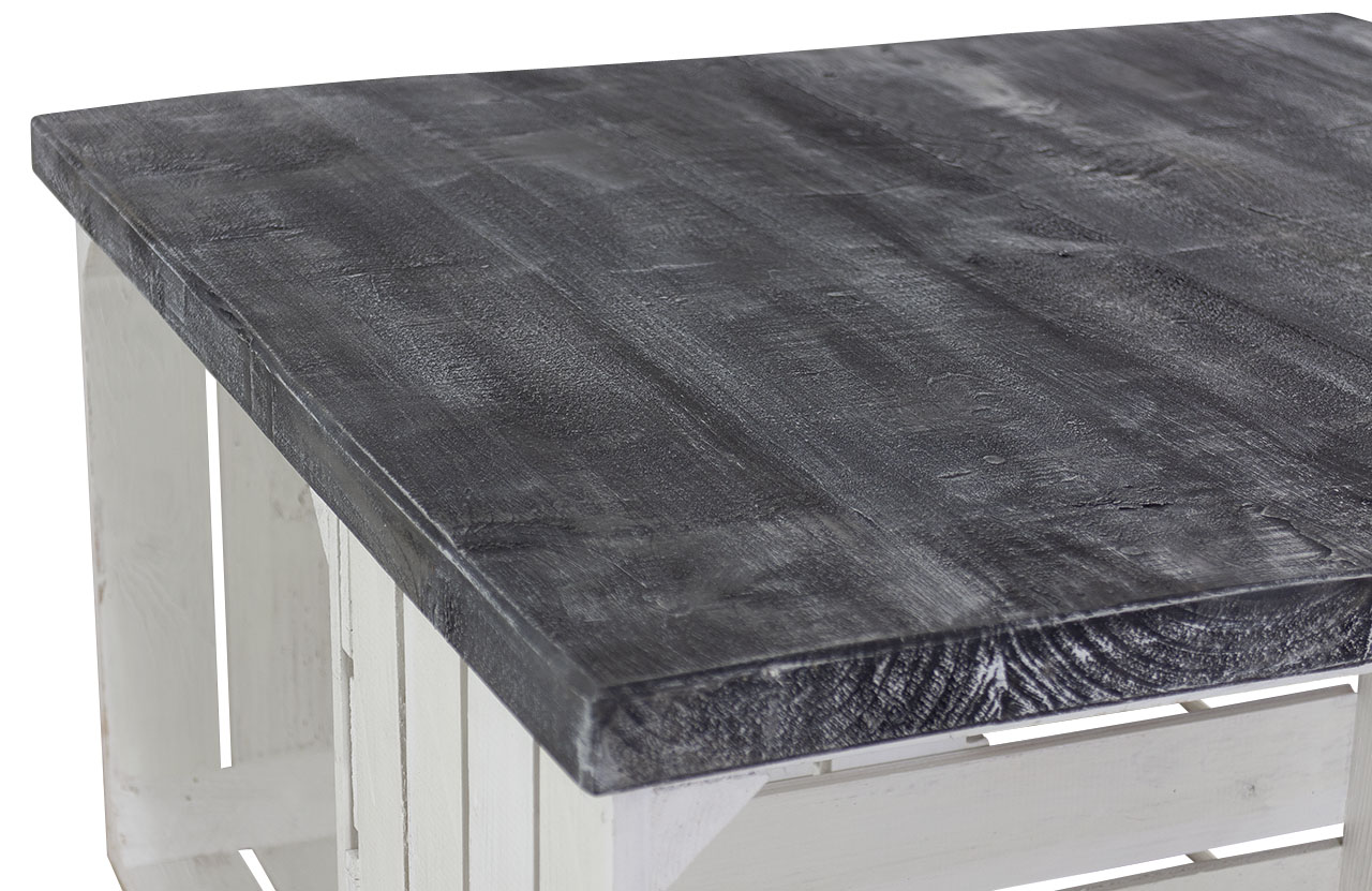 Tischplatte Shabby schwarz 85x85cm