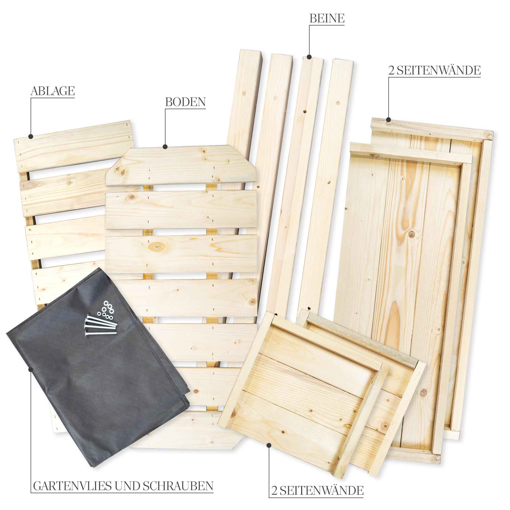 Hochbeet L 79x40x79cm Natur