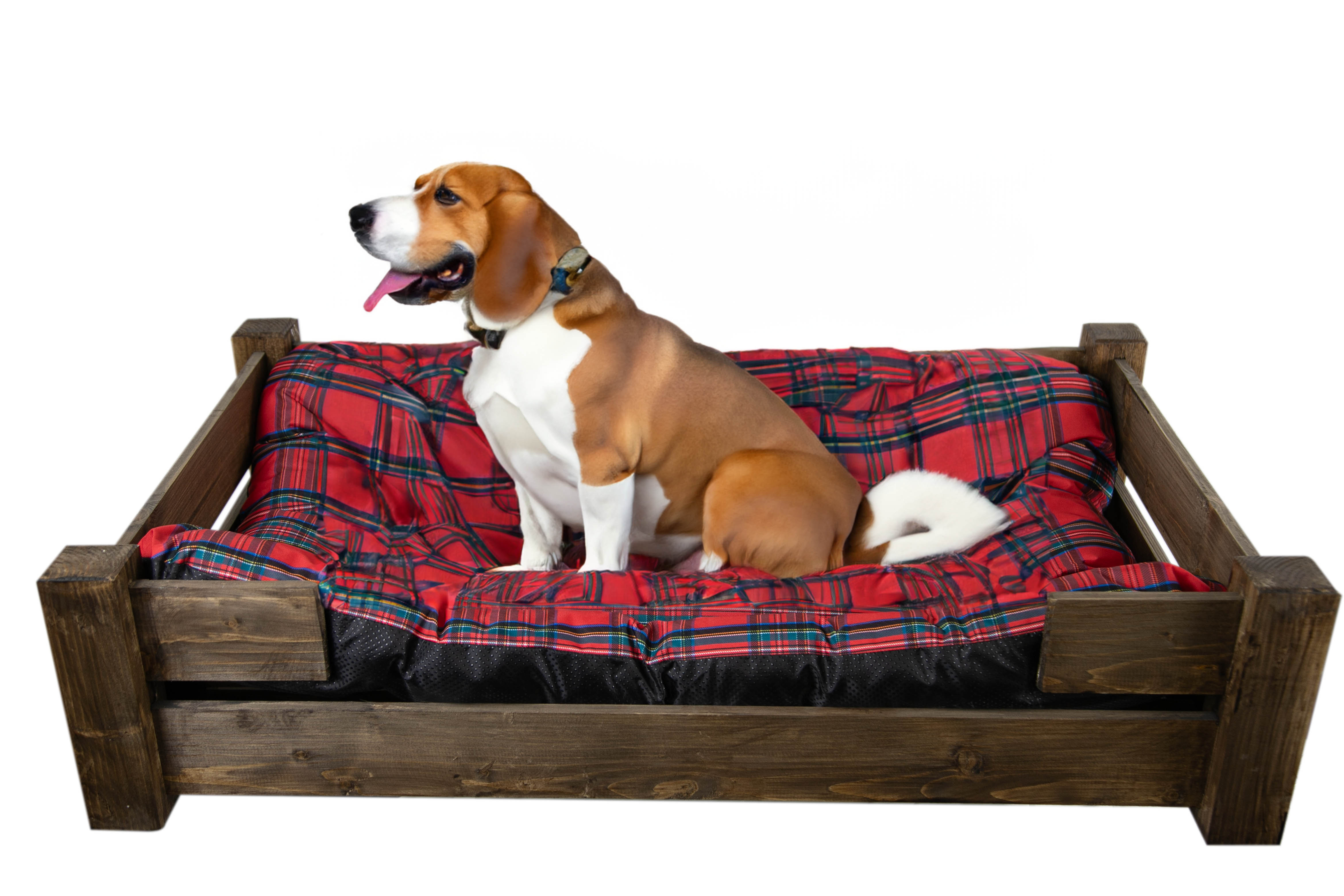 Hundebett Winston XXL Palsiander  mit Füssen  mit Kissen grau 100x60x25cm