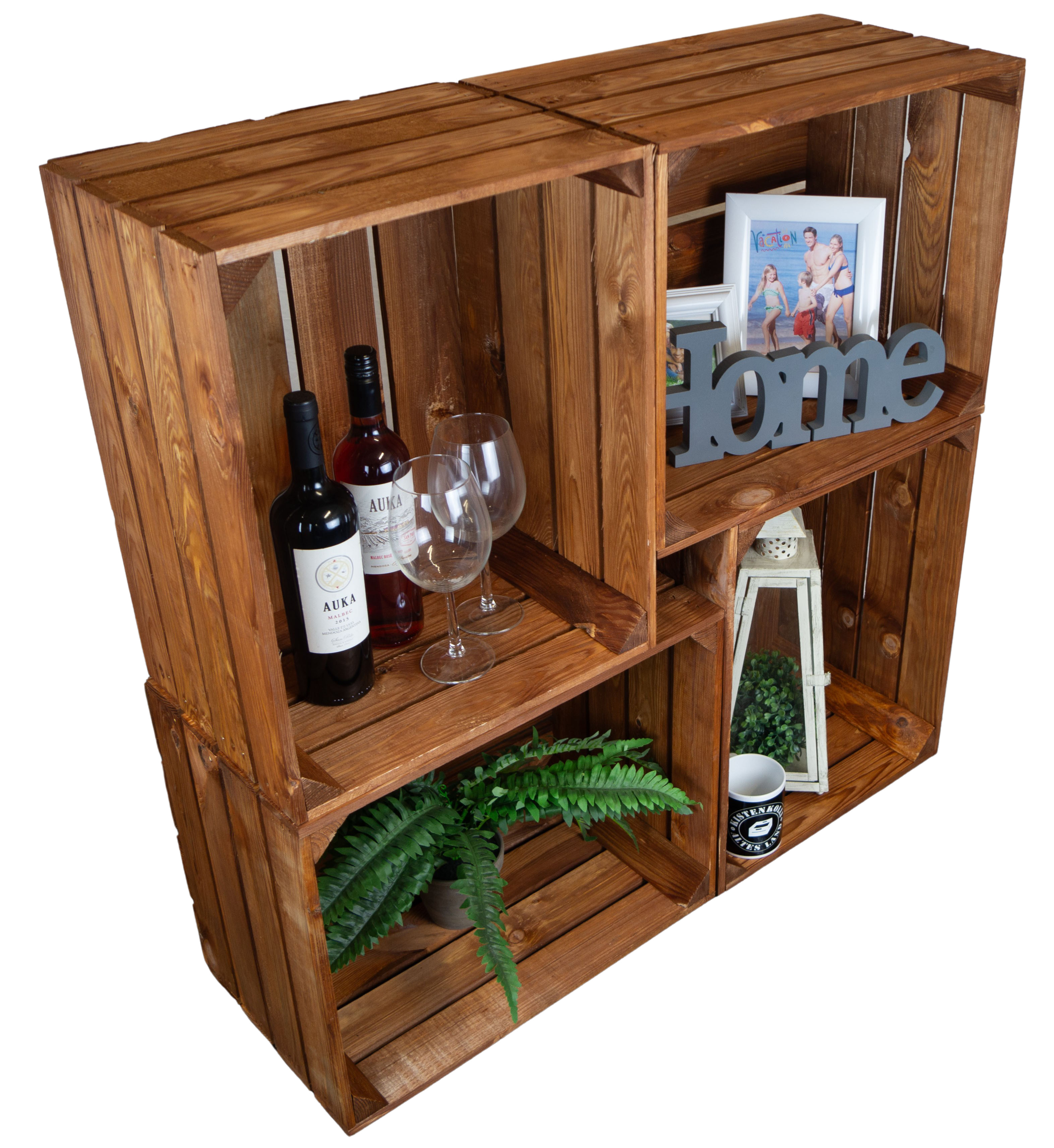 Weinkiste "Johanna" palisander Holzkiste Regalkiste Bücherregal Obstkiste Vintagekiste Holzegal