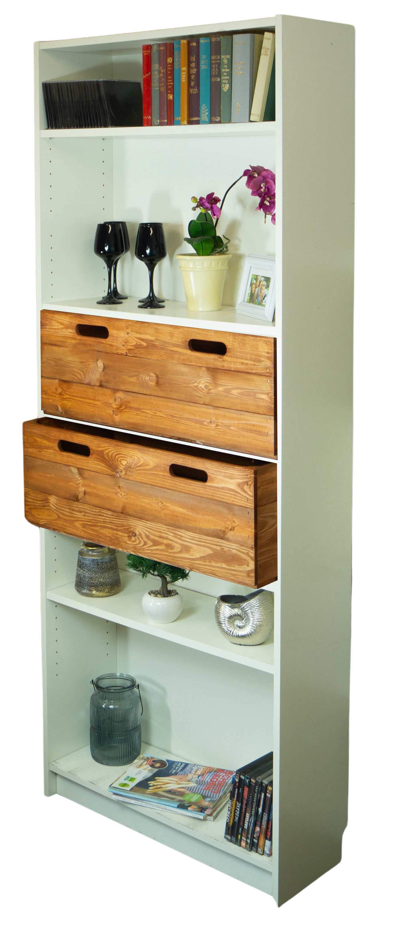 Boîte en bois noir émaillé convenant aux étagères Kallax et Expedit Insert pour étagère