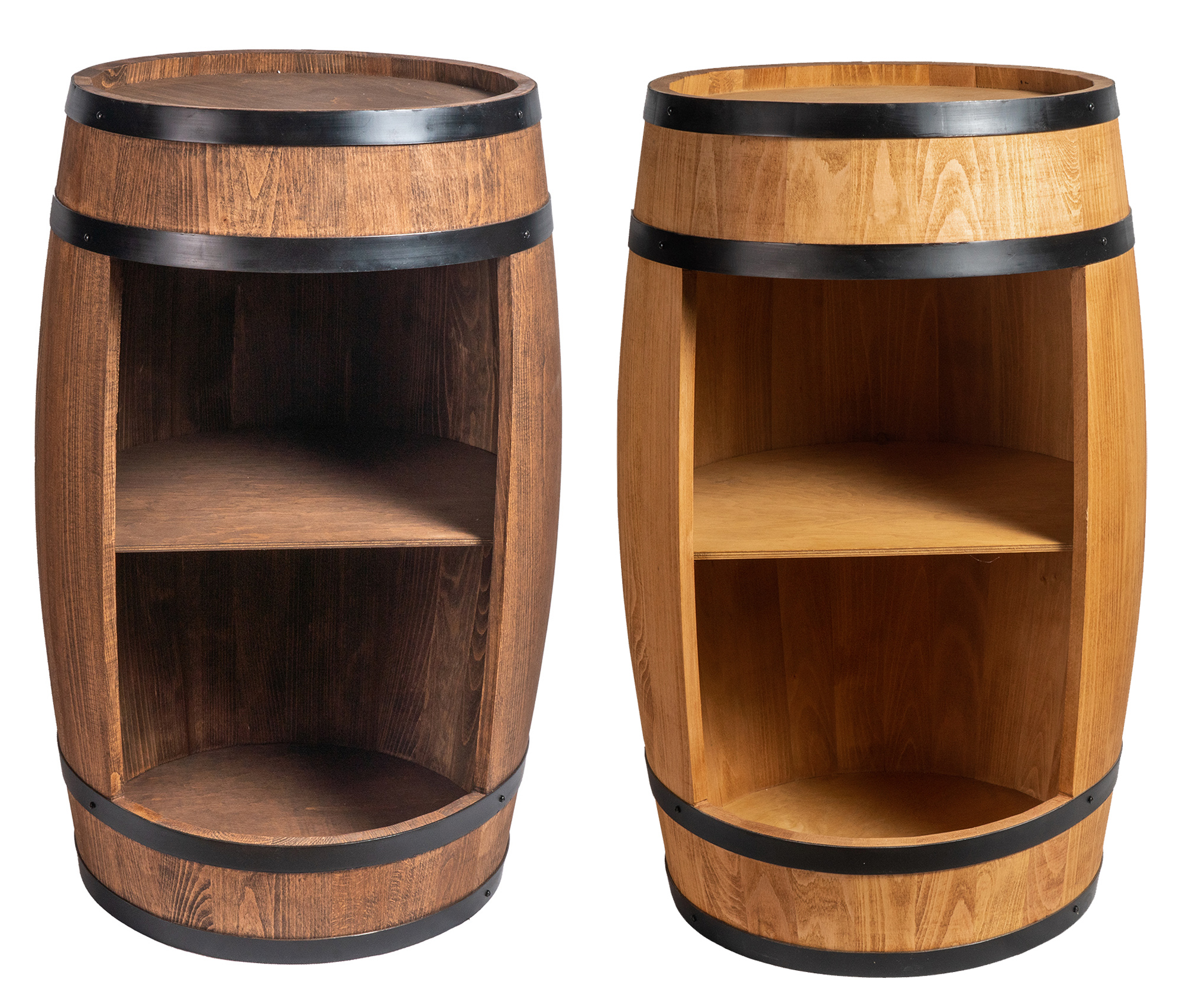 Holzfass in Farbton Wenge Hausbar mit LED – Rustikale Minibar im Weinfass Design – Weinregal & Flaschenständer aus Holz – Vintage Fassbar für Wohnzimmer, Bar oder Partykeller – ca. 80 cm #1 LED Einfarbig