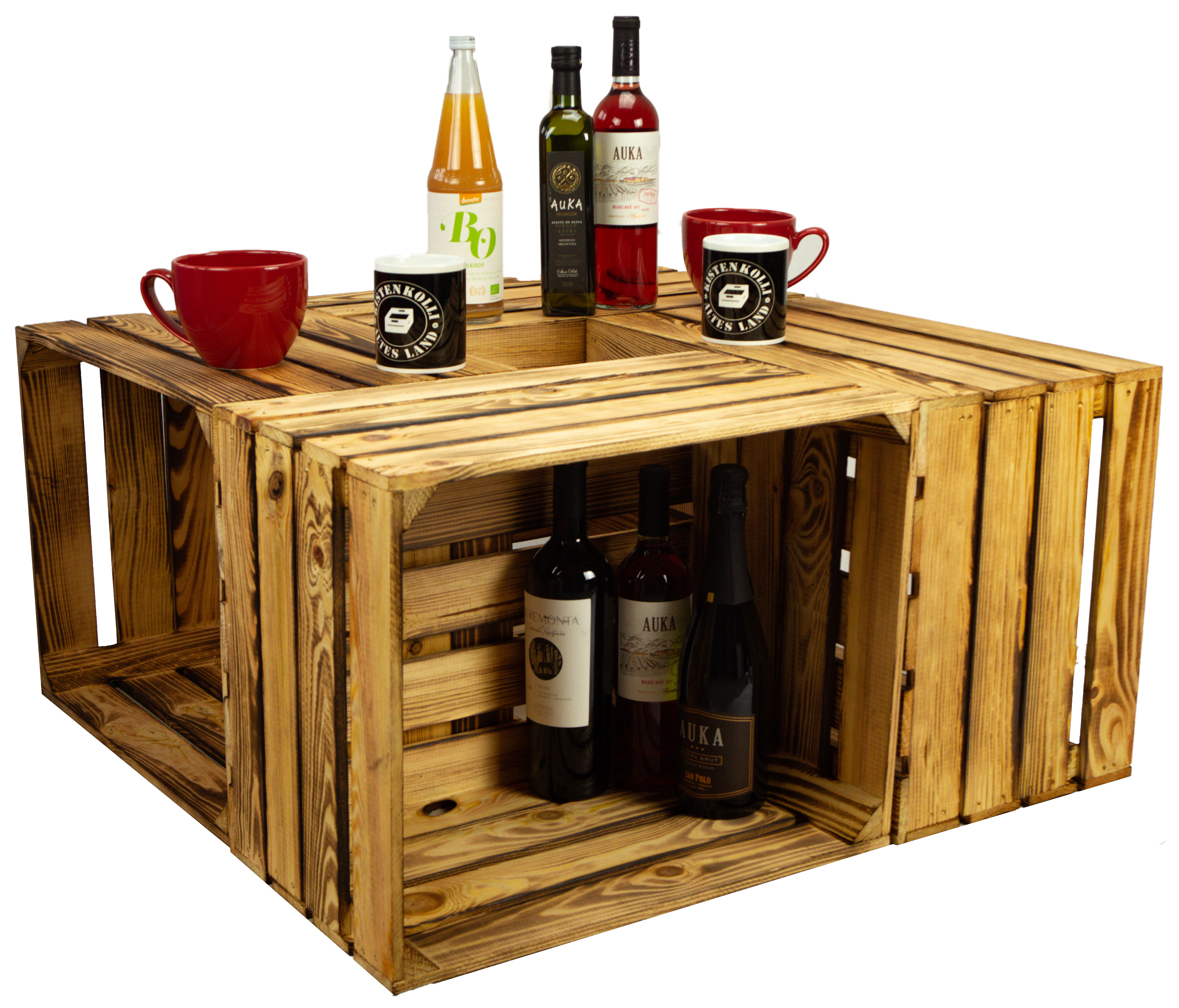 4er set Obstkisten "Johanna" Neu, gehobelt & geflammt