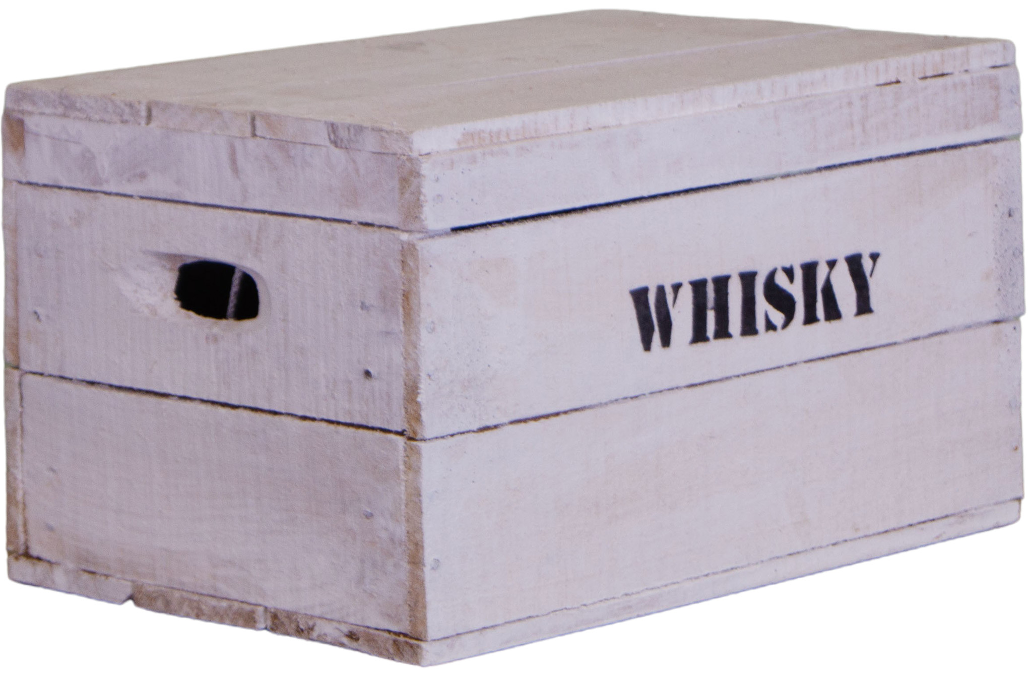 alte Holztruhe weiß Whisky mit Deckel in verschiedenen Grössen S