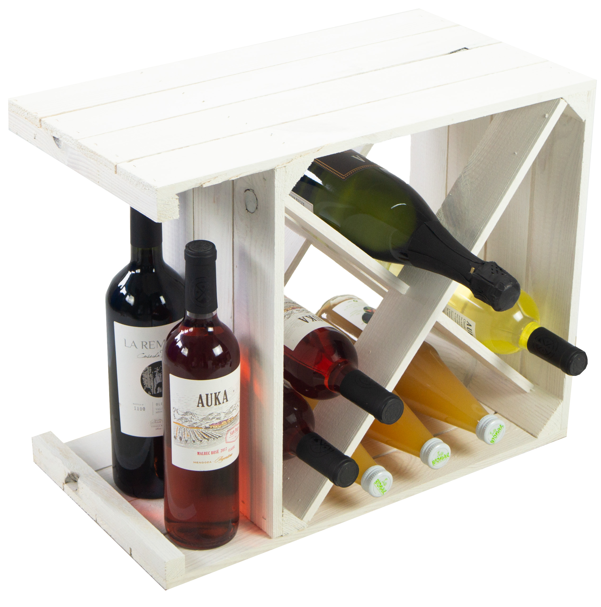 3er Set Weinregal "X" weiß Weinschrank Weinaufbewahrung Flaschenregal
