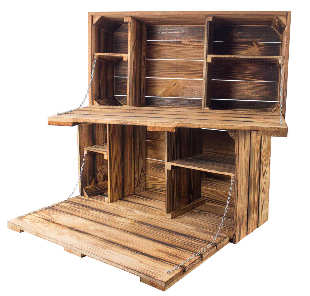 Bar suspendu maxi Minibar Armoire murale Caisse flammée Rustique