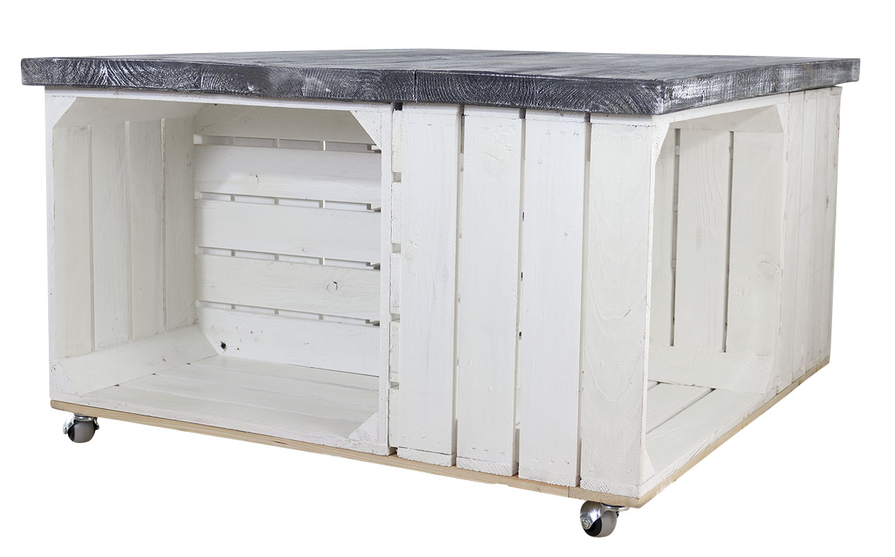 Tischplatte Shabby schwarz 85x85cm