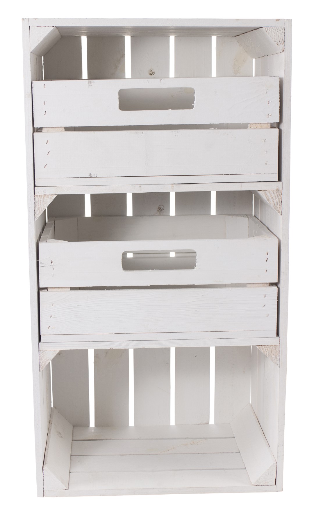 Regalkiste "Willi" in weiß mit zwei Schubladen 68x40x31