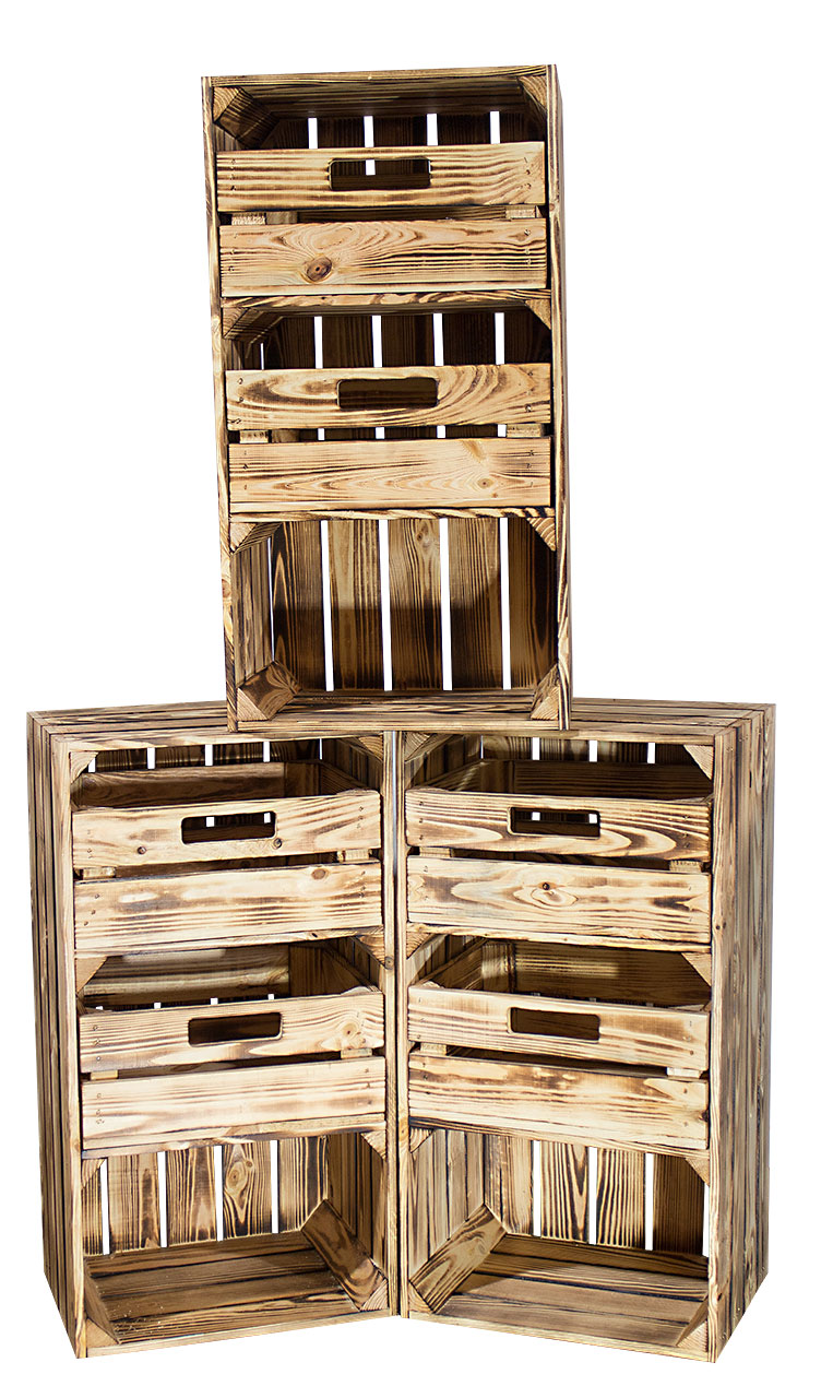 Regalkiste "Willi" in geflammt mit zwei Schubladen 68x40x31