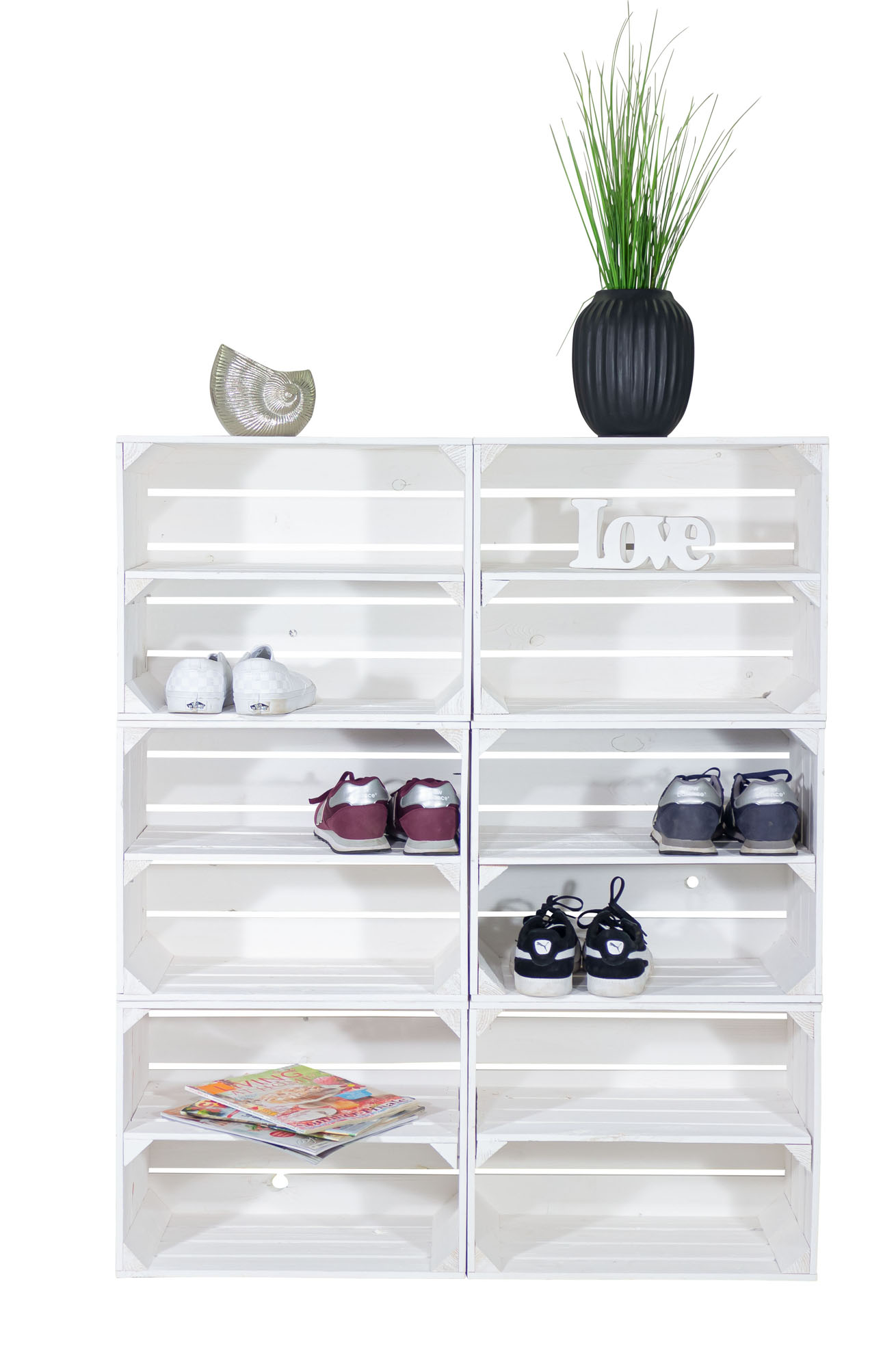 Étagère à chaussures avec 12 niveaux Armoire à chaussures, rangement de chaussures, organisateur de chaussures, pour jusqu'à 24 paires de chaussures, pour le salon, l'entrée (blanc)
