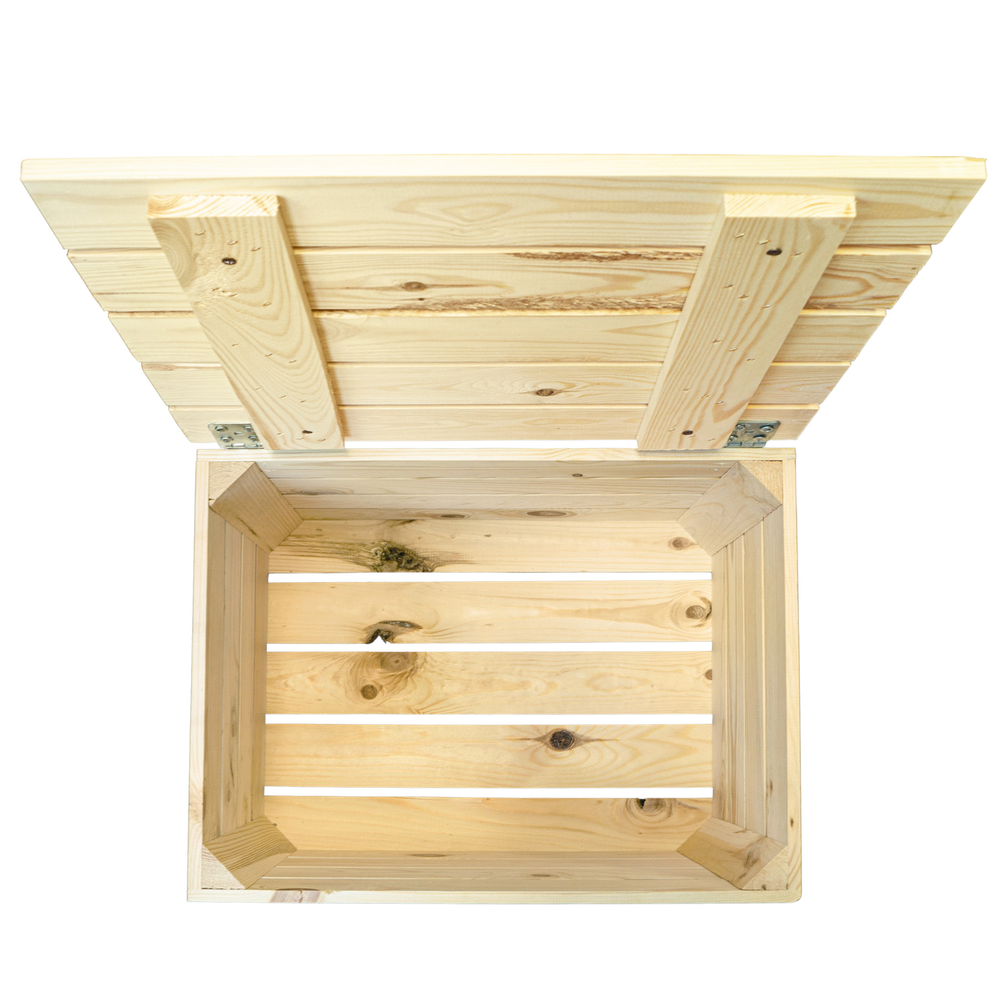 Coffre en Bois Boîte à Vin Trésor de Paix à Jouets Nature avec Couvercle 48 x 3
