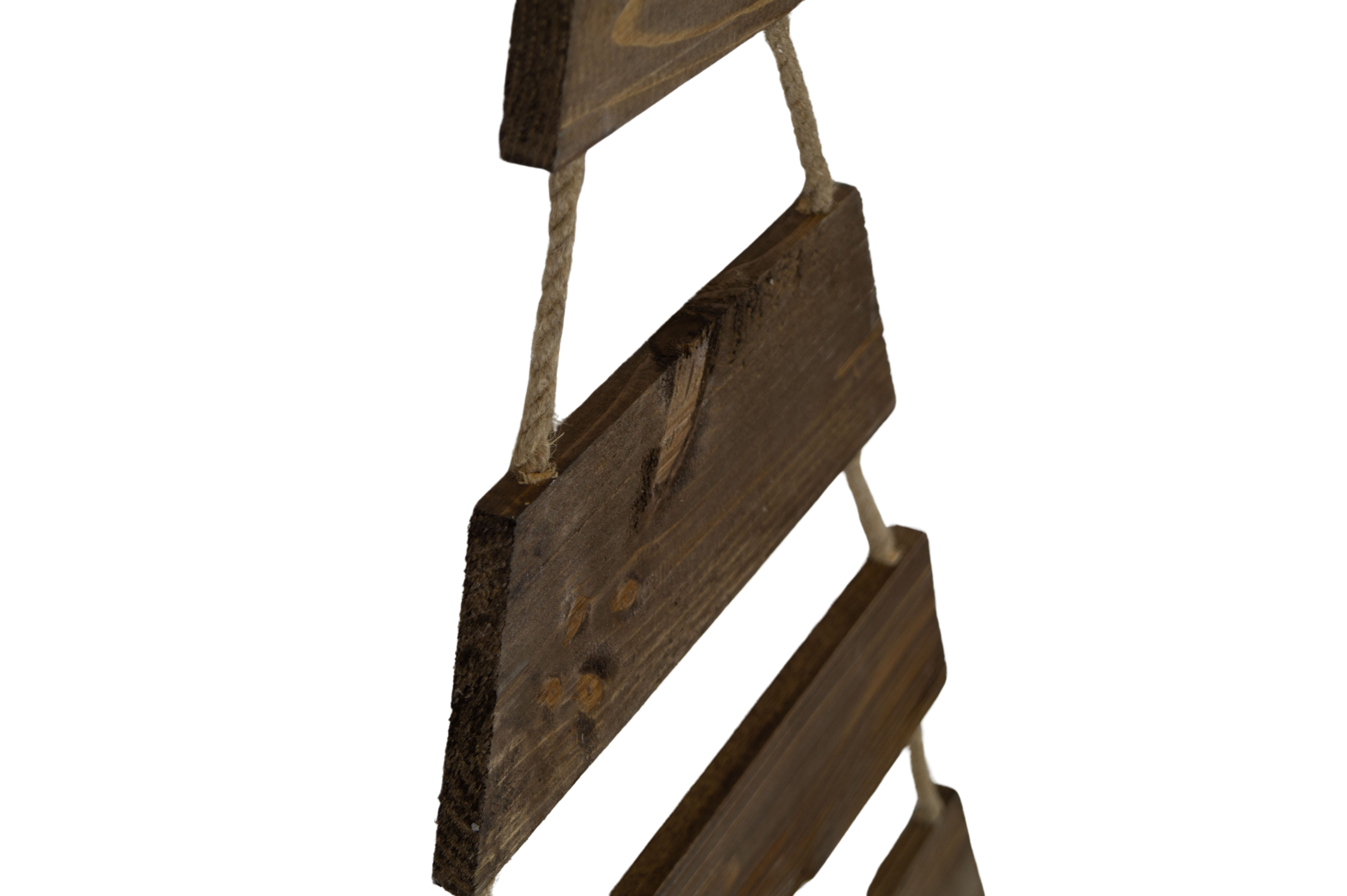 Weihnachtsbaum Adventskalender mit 24 Plätzen in palisander Deko-Holzleiter in Weihnachtsbaum-Form zum Aufhängen Tannenbaum Leiter