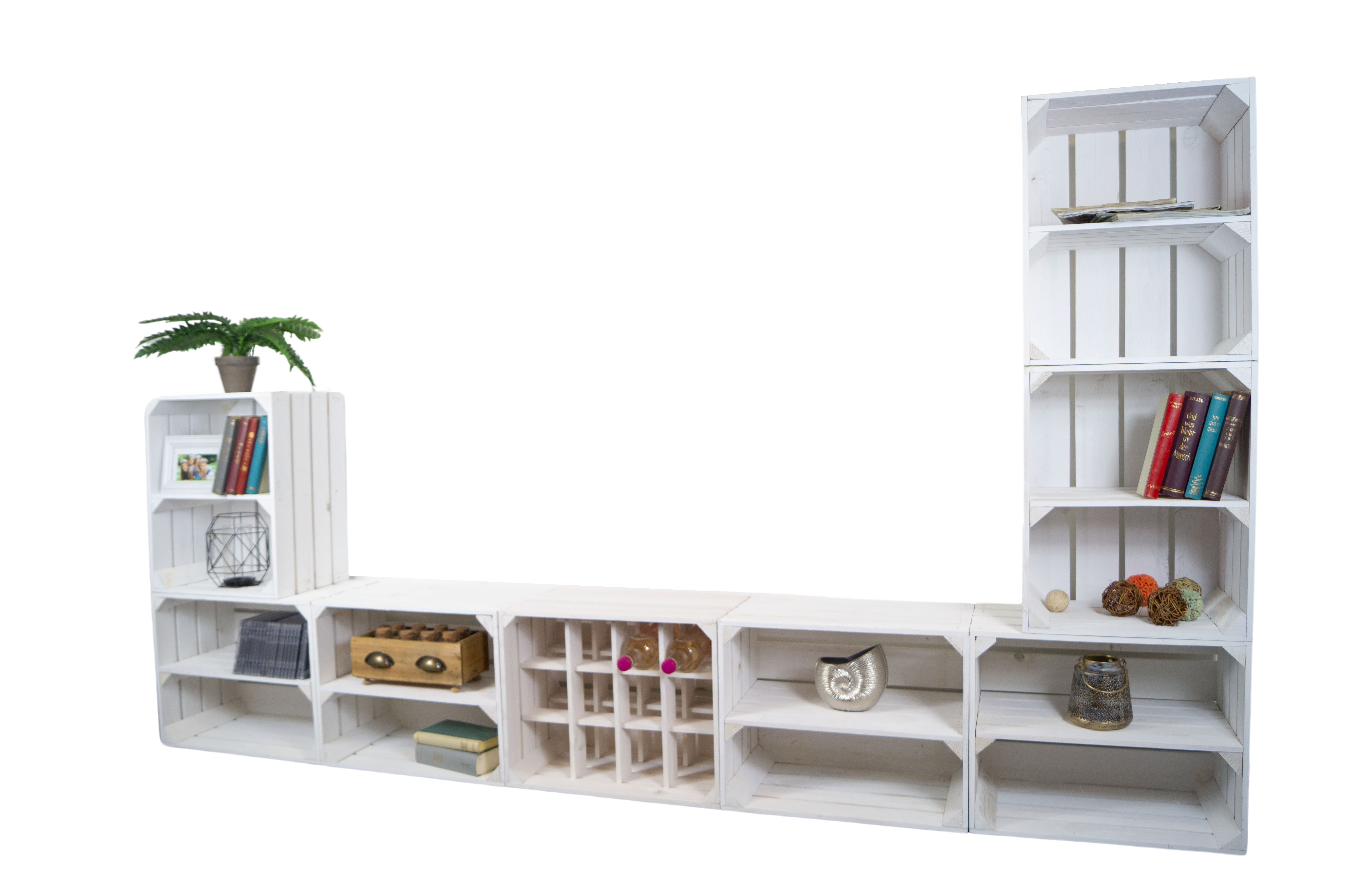 Meuble-paroi "Paris" avec tv board et étagères combinées (blanc)