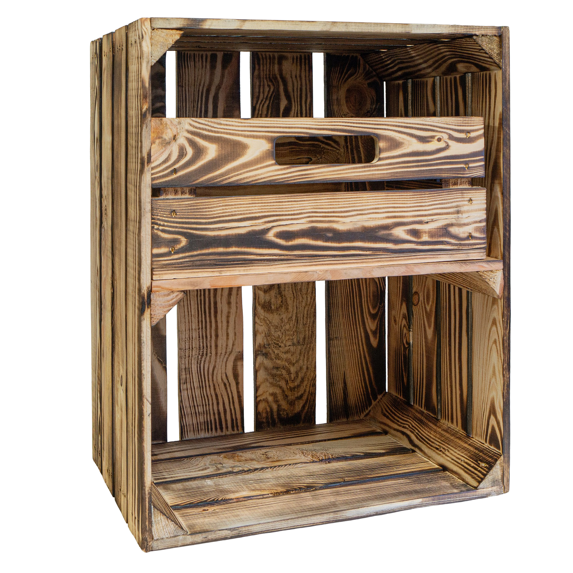 Obstkiste Johanna geflammt mit Schublade Quer 50 x 40 x 30cm