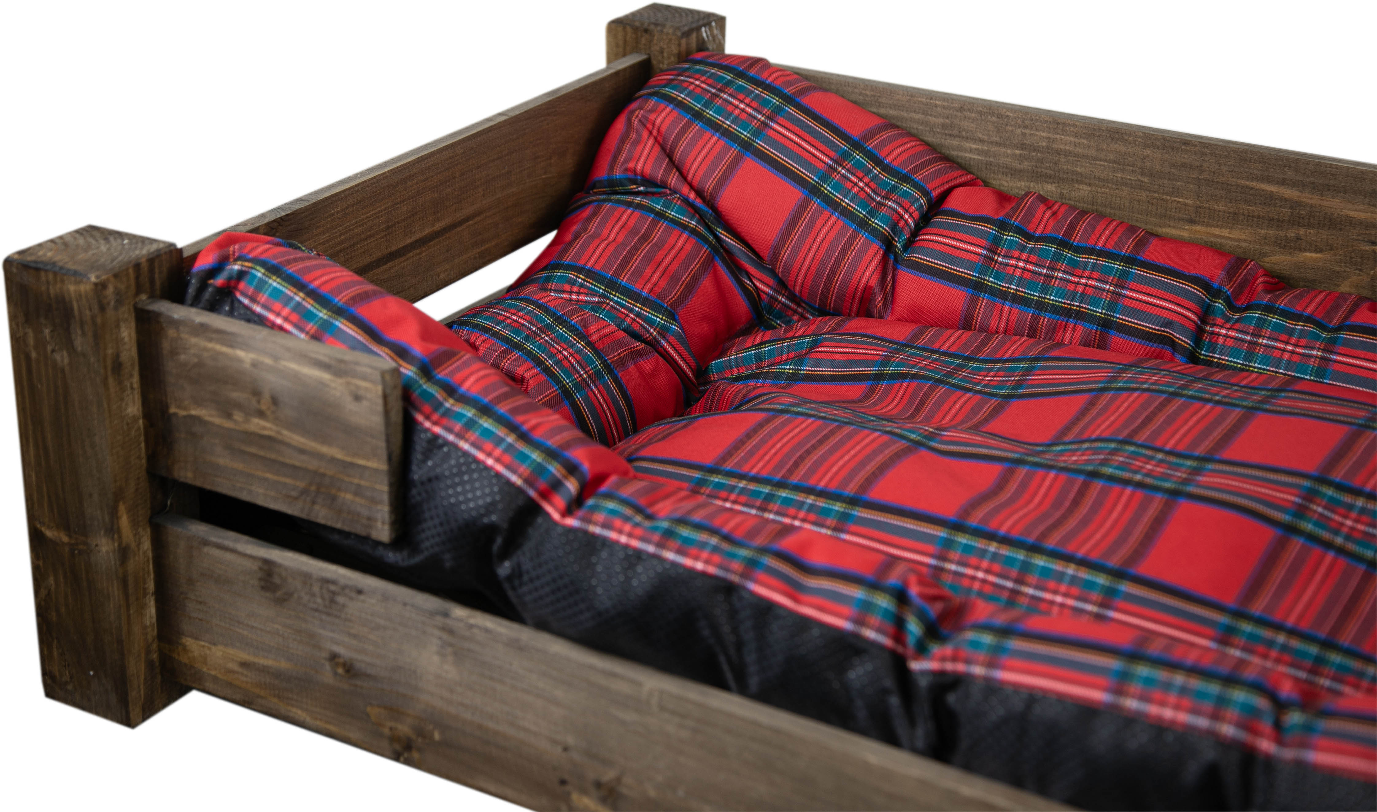 Hundebett Winston XXL Palsiander  mit Füssen  mit Kissen grau 100x60x25cm