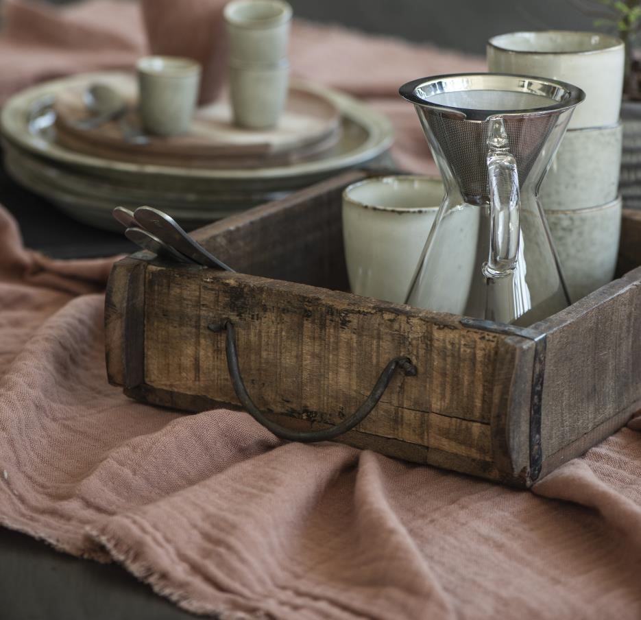Original indische Ziegelform Kiste mit Henkel