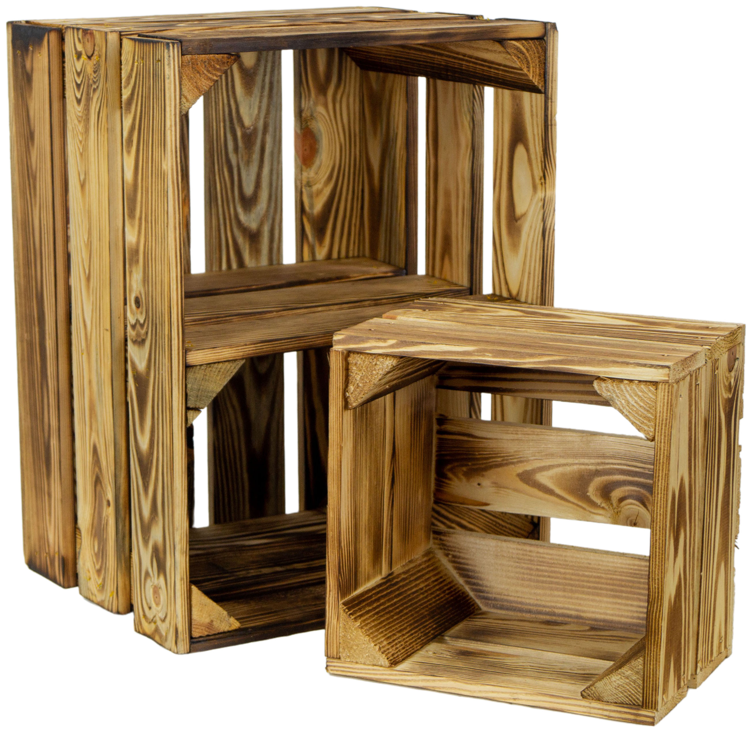 Holzkiste mit Schublade Bellotta geflammt