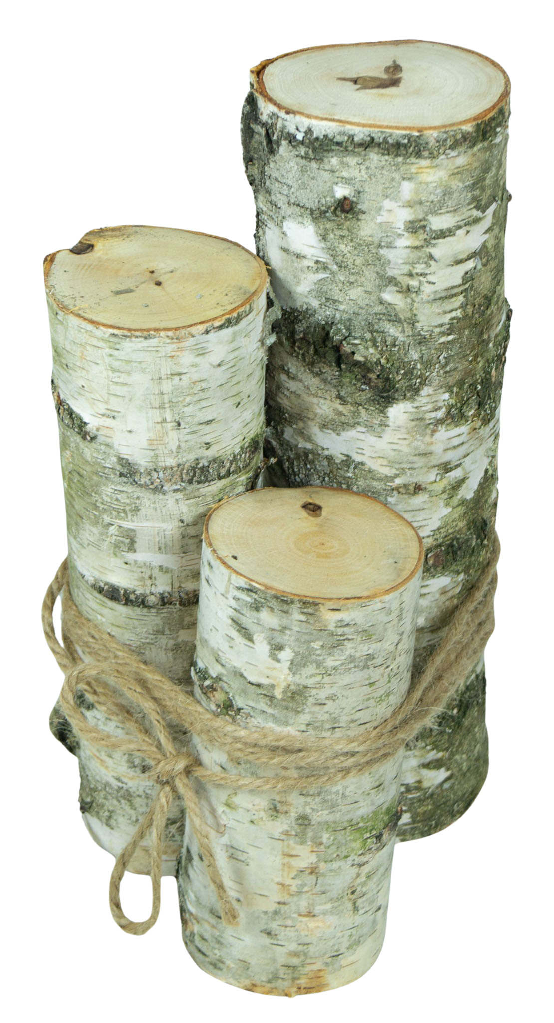 3er Set Deko-Holzstämme aus Tannenholz rustikale Vintage-Deko