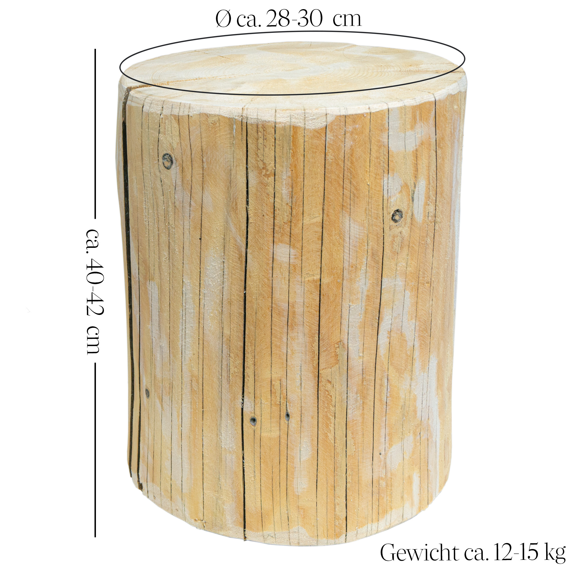 Holzstamm Sitzhocker gehobelt Durchmesser ca 28-30cm