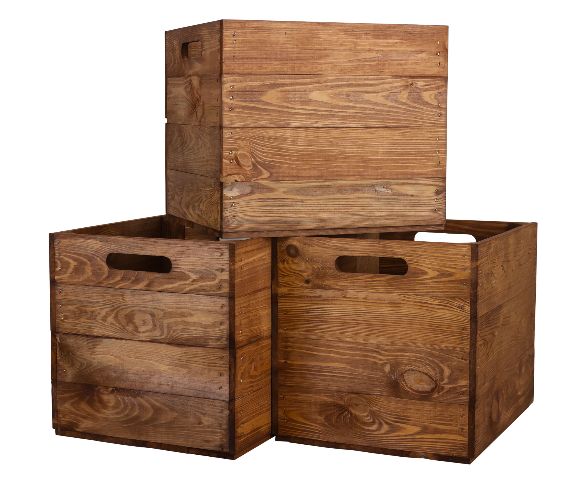 Boîte en bois Vintage Ochre convenant aux étagères Kallax et Expedit