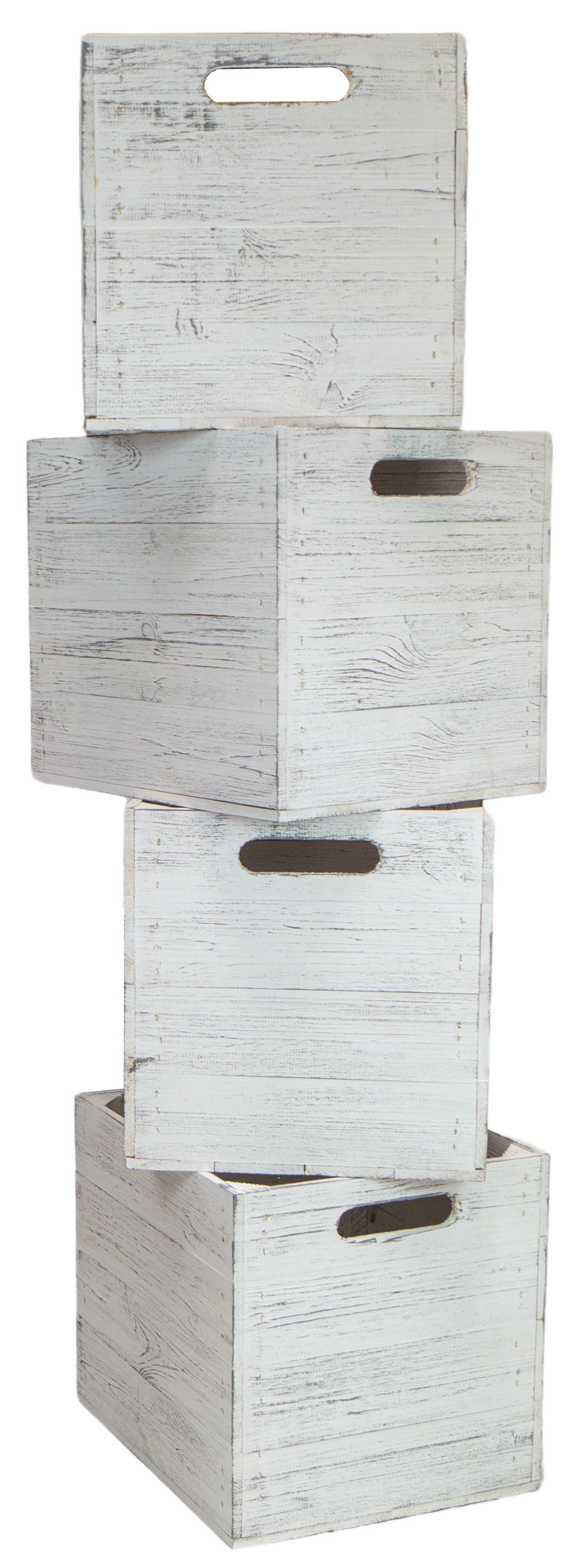 Holzkiste Shabby weiß passend für Kallax und Expeditregale Regaleinsatz
