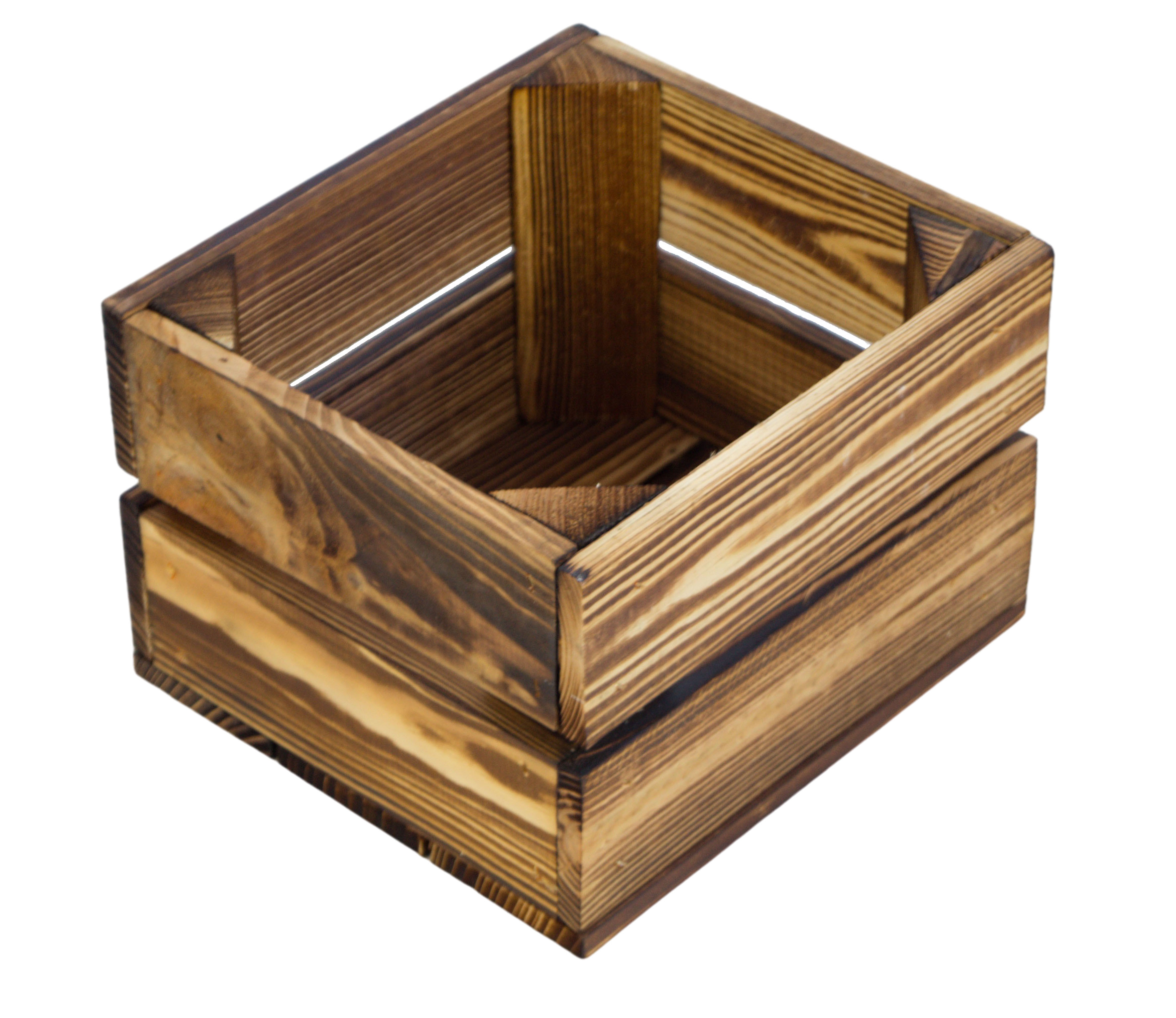 4er set  Kleine Holzkiste "Lotta" geflammt