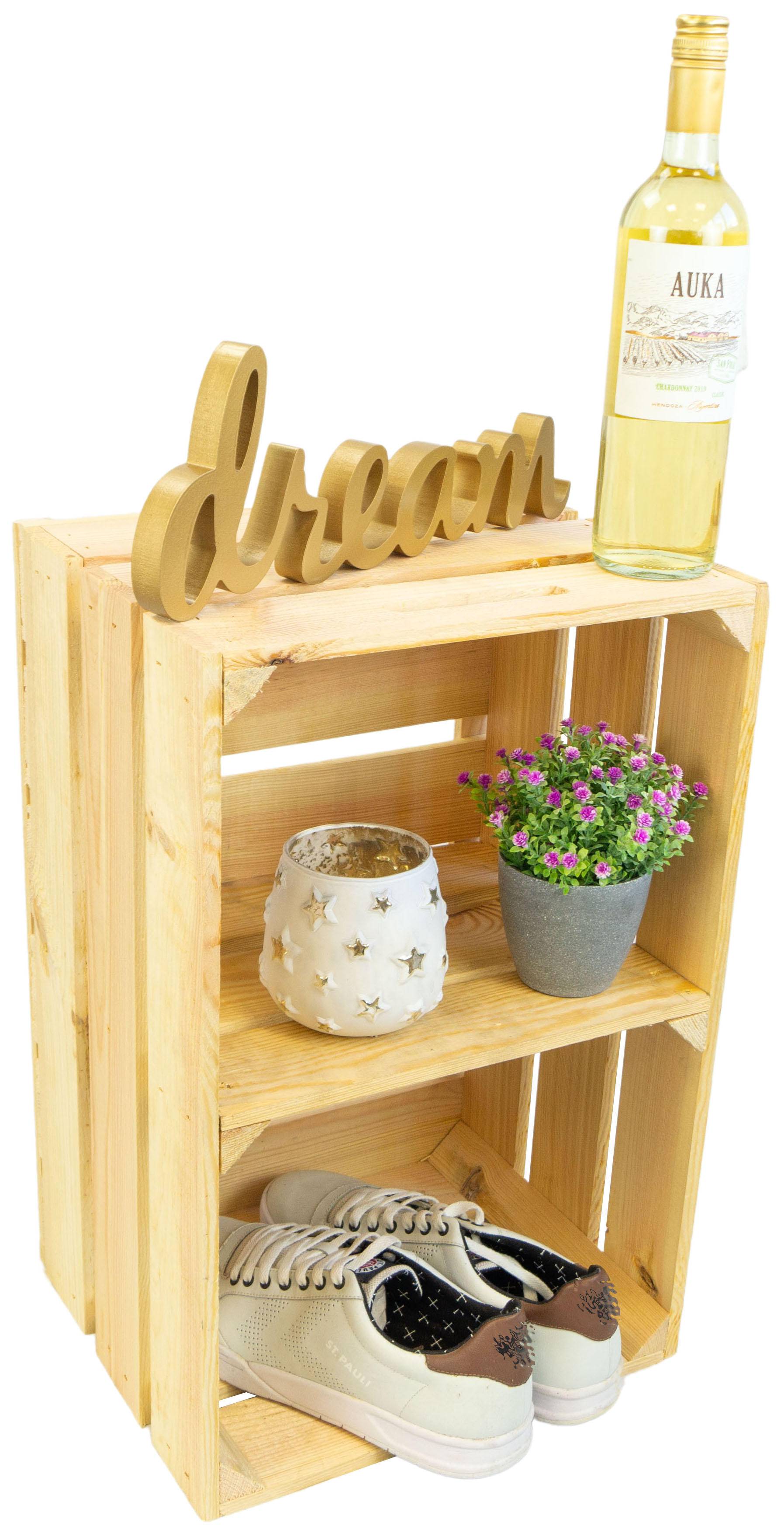 Obstkistenregal quer "Elfriede" Natur