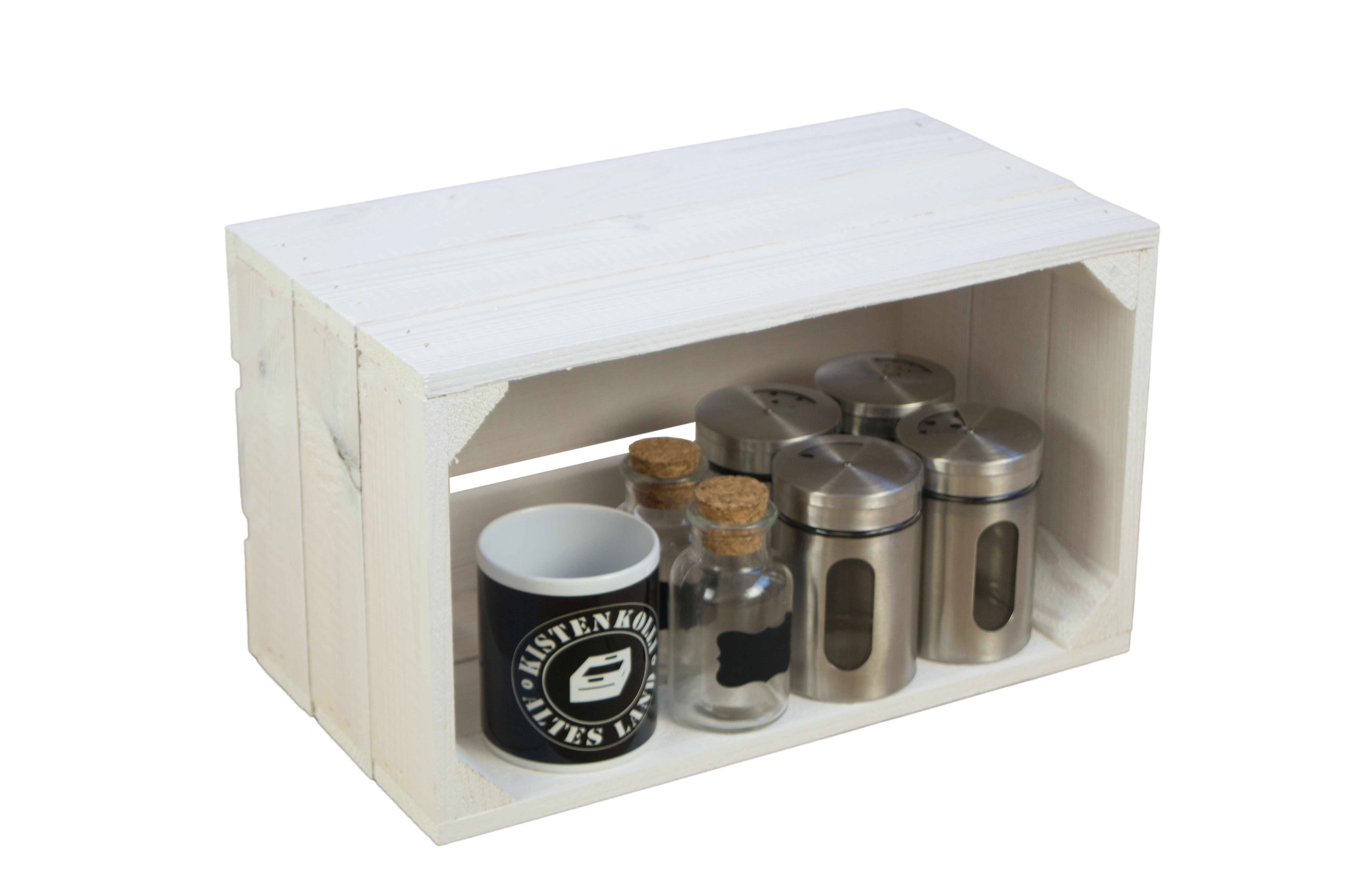 Regalkiste "Hilde" weiß ohne