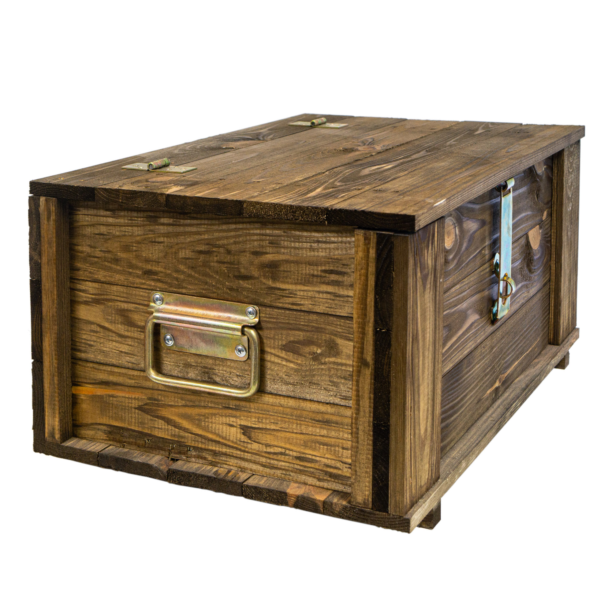 Truhe Hugo geflammt mit Deckel  40 x 30 x 27cm