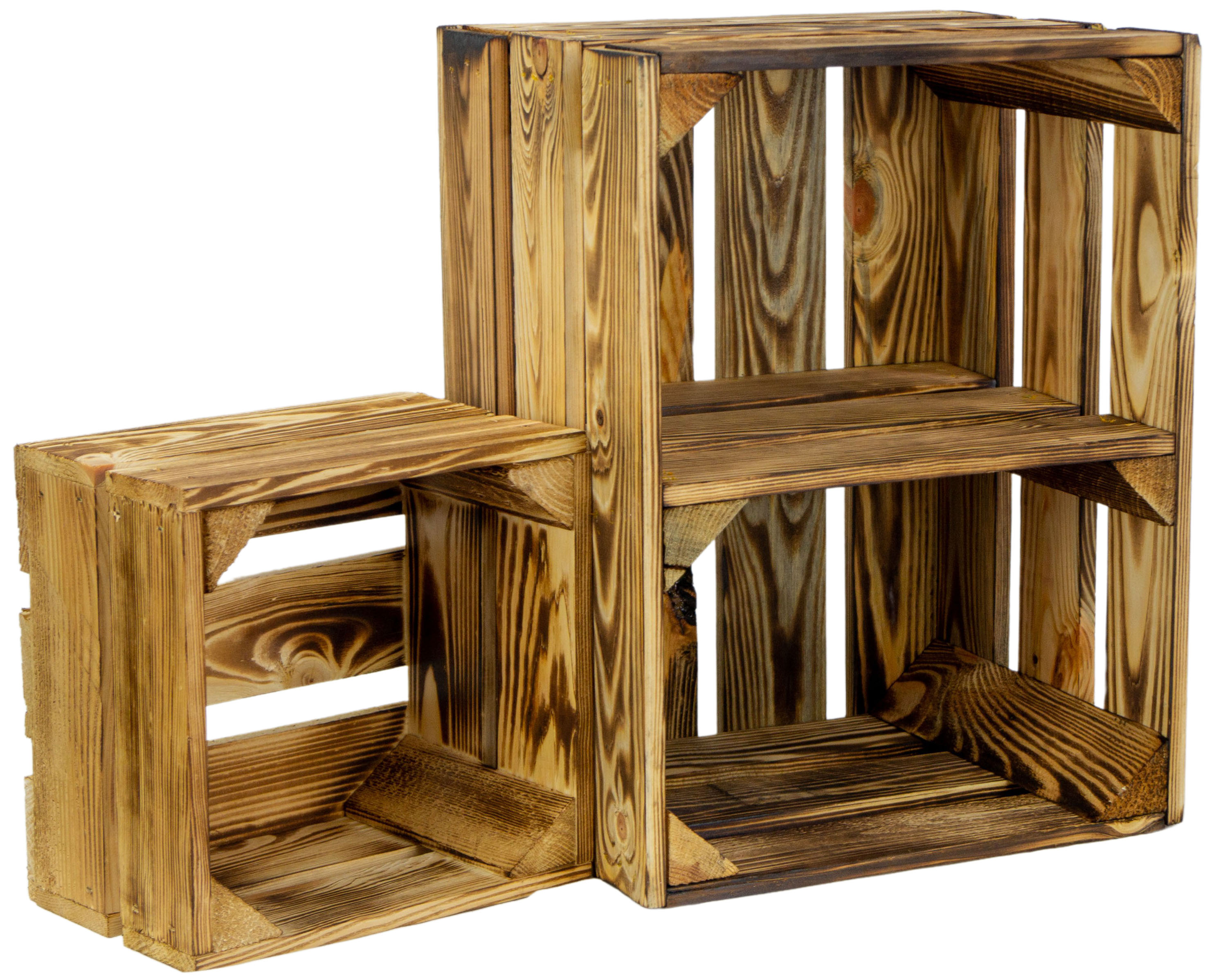 Holzkiste mit Schublade Bellotta geflammt