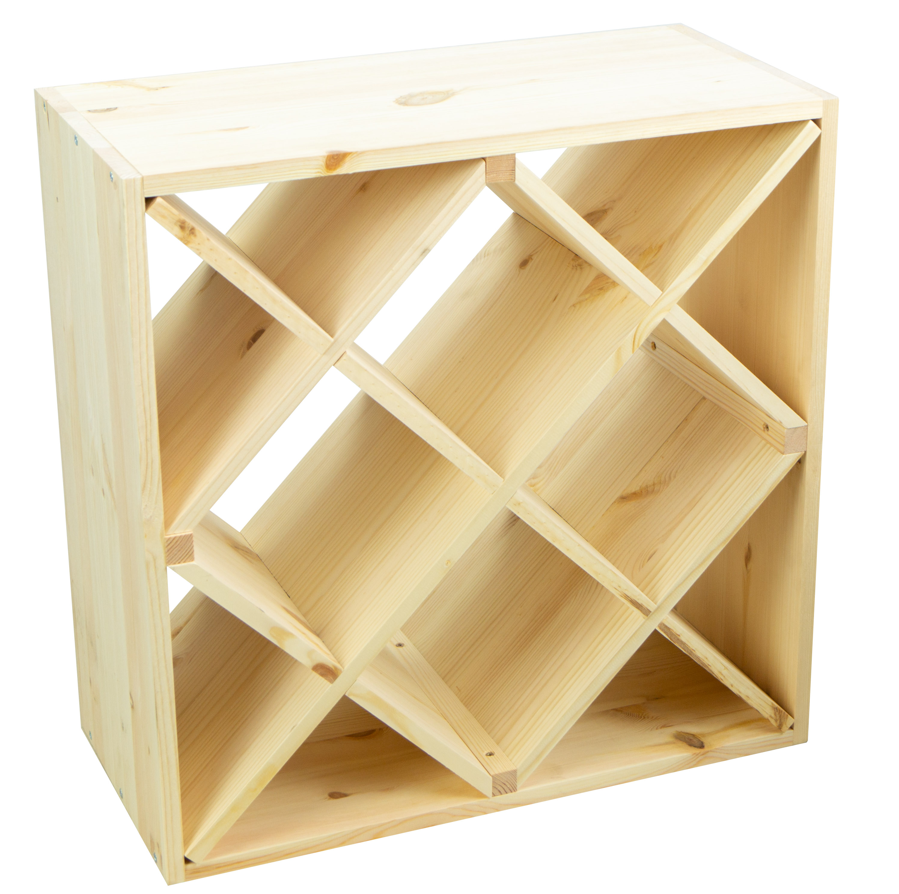 grosses Weinregal Natur 52 x 52 "Raute"