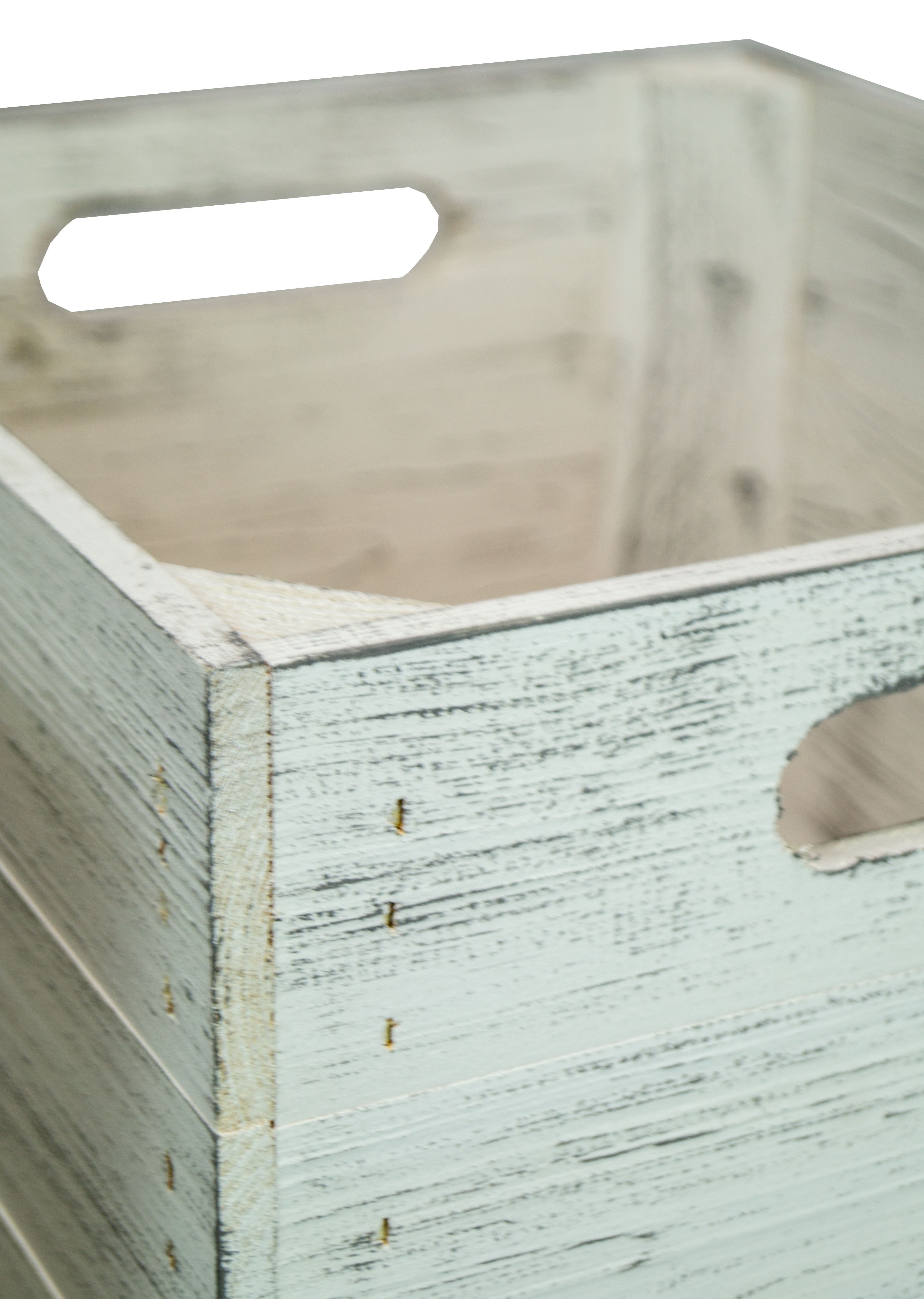 Holzkiste Shabby weiß passend für Kallax und Expeditregale Regaleinsatz