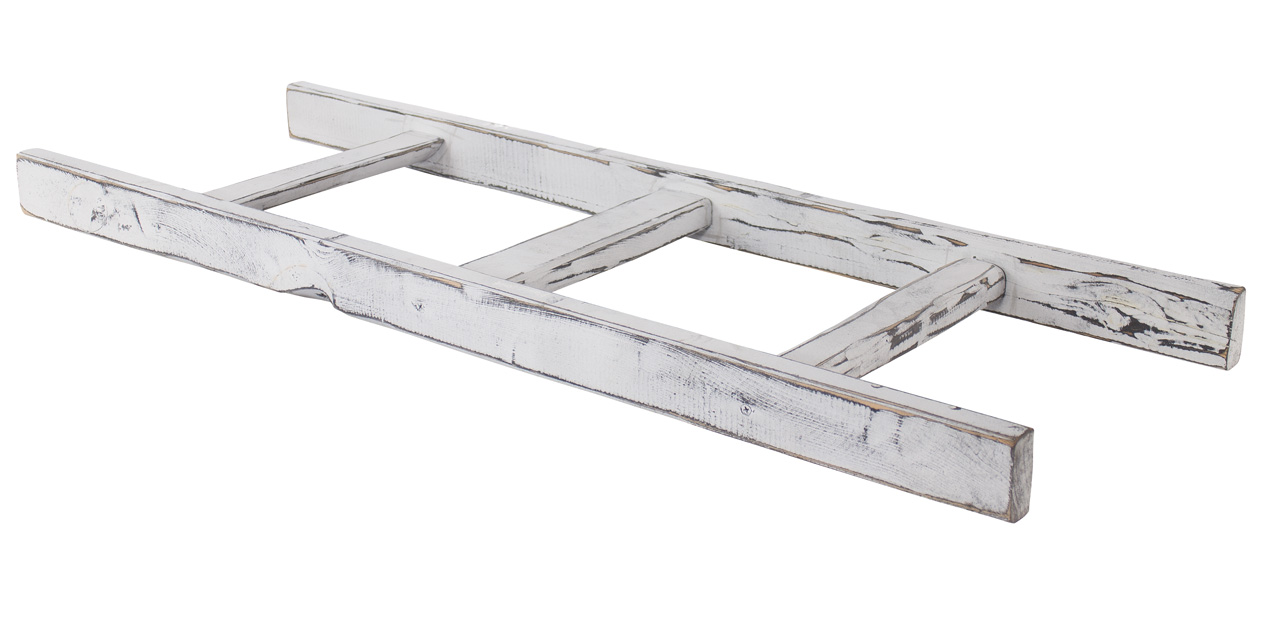 Holzleiter Altländer Art 100cm Neu Shabby weiss