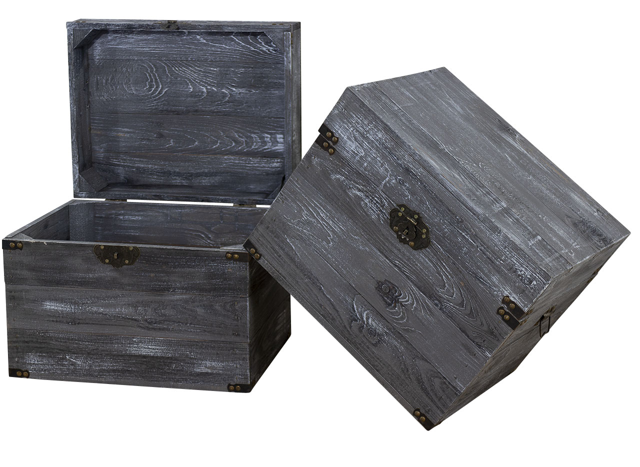 Holztruhe Elsa schwarz shabby