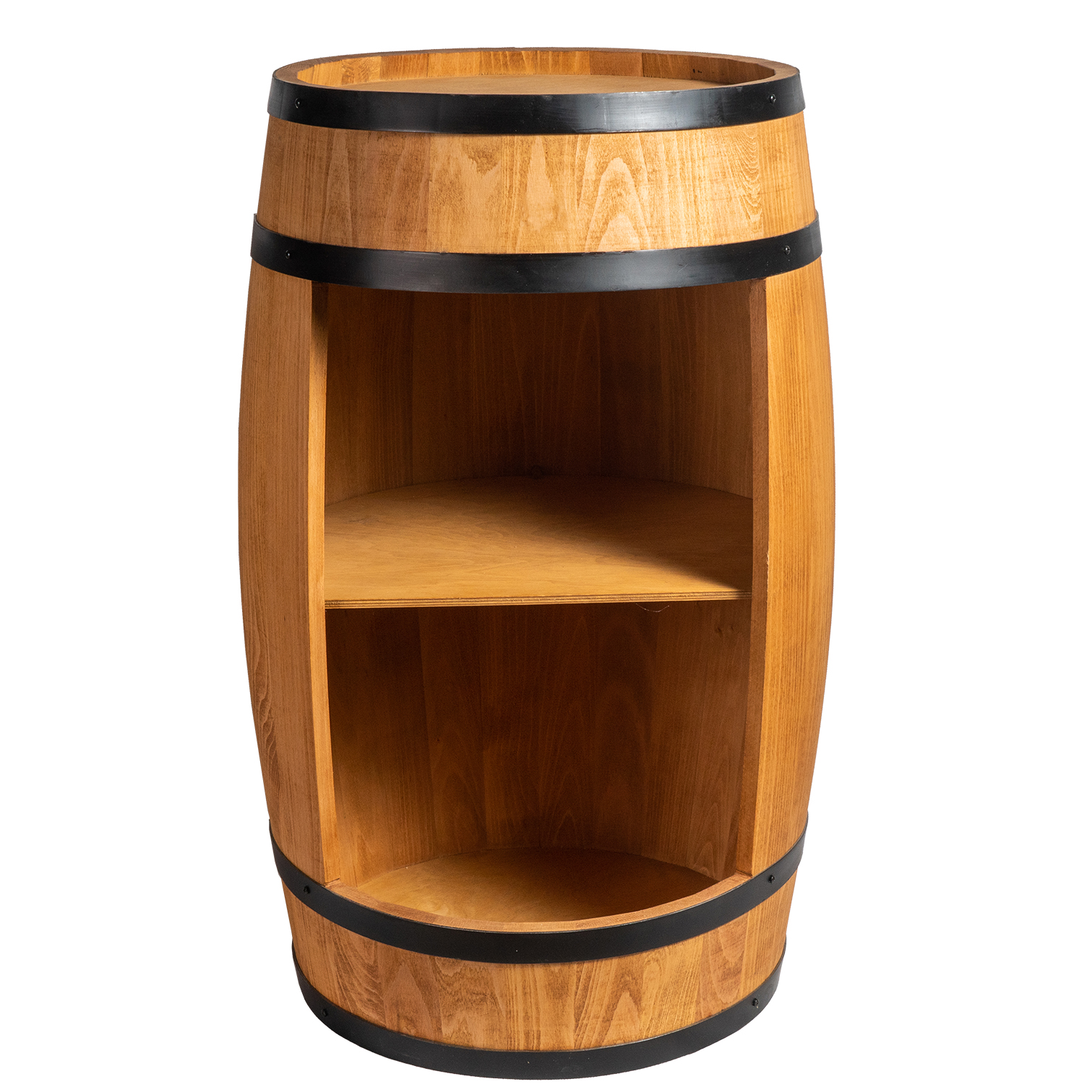 Holzfass in heller Eichenoptik Hausbar mit LED – Rustikale Minibar im Weinfass Design – Weinregal & Flaschenständer aus Holz – Vintage Fassbar für Wohnzimmer, Bar oder Partykeller – ca. 80 cm LED Einfarbig