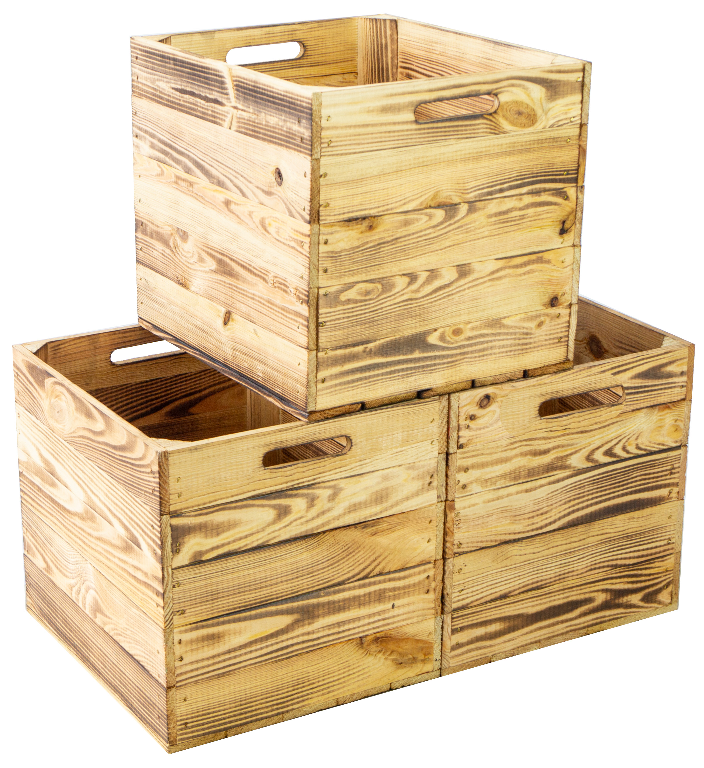 Boîte en bois flammé convenant aux étagères Kallax et Expedit