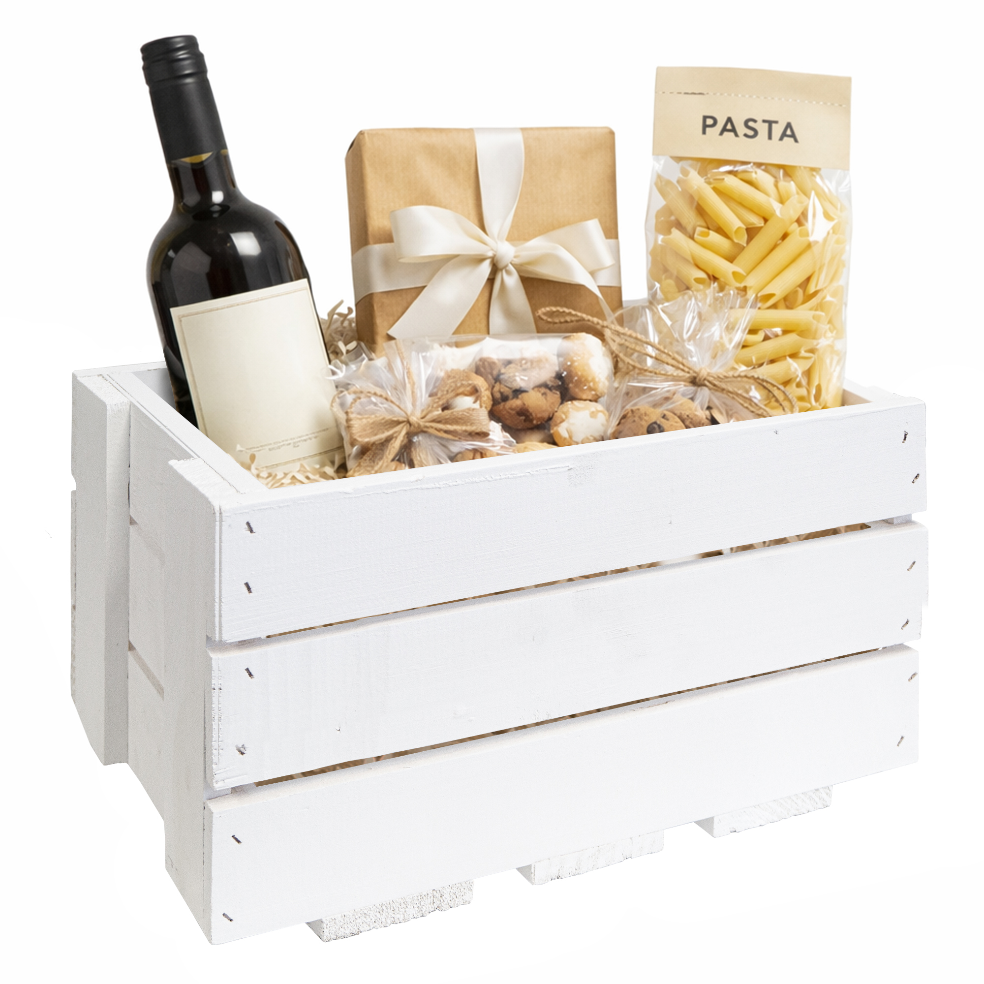 Mini-Weinkiste in weiß 34x23x19cm Obstkiste Holzkiste Dekokiste
