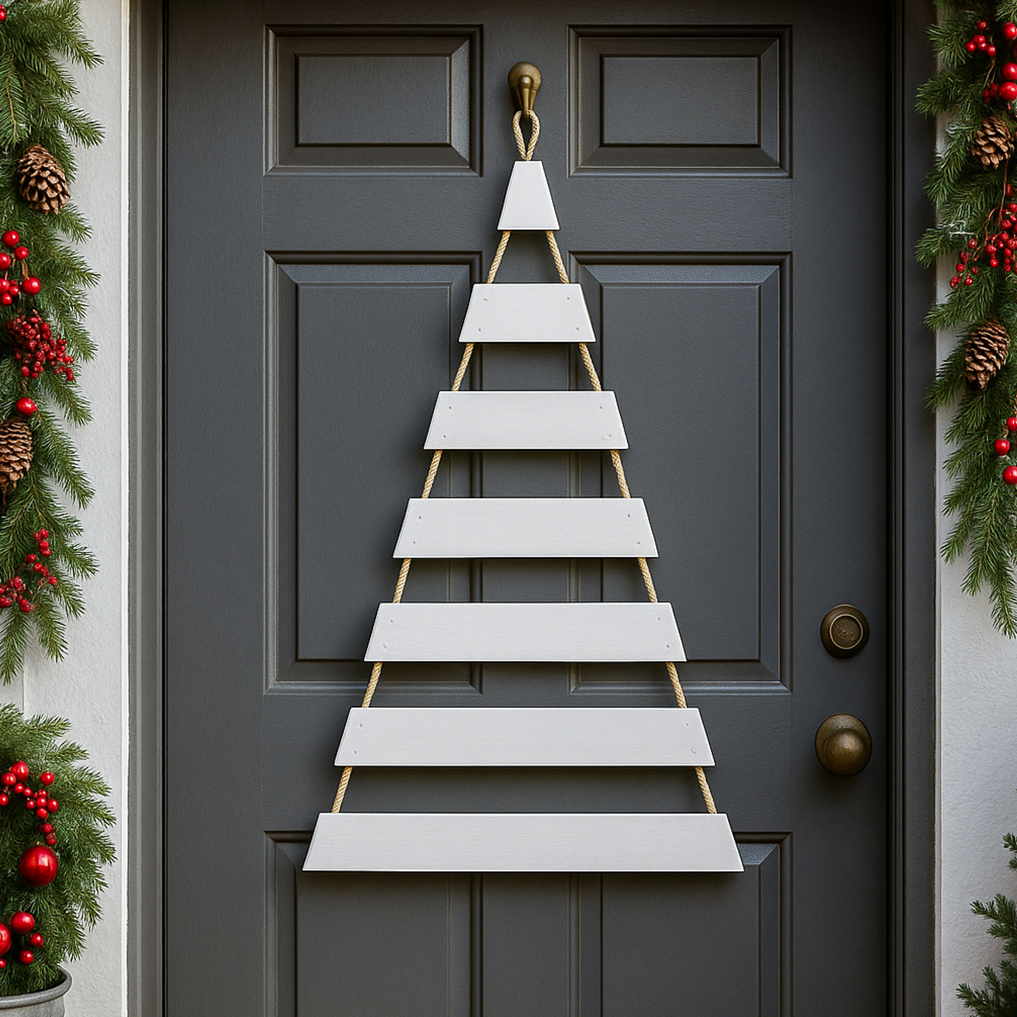 Weihnachtsbaum Adventskalender mit 24 Plätzen in weiß