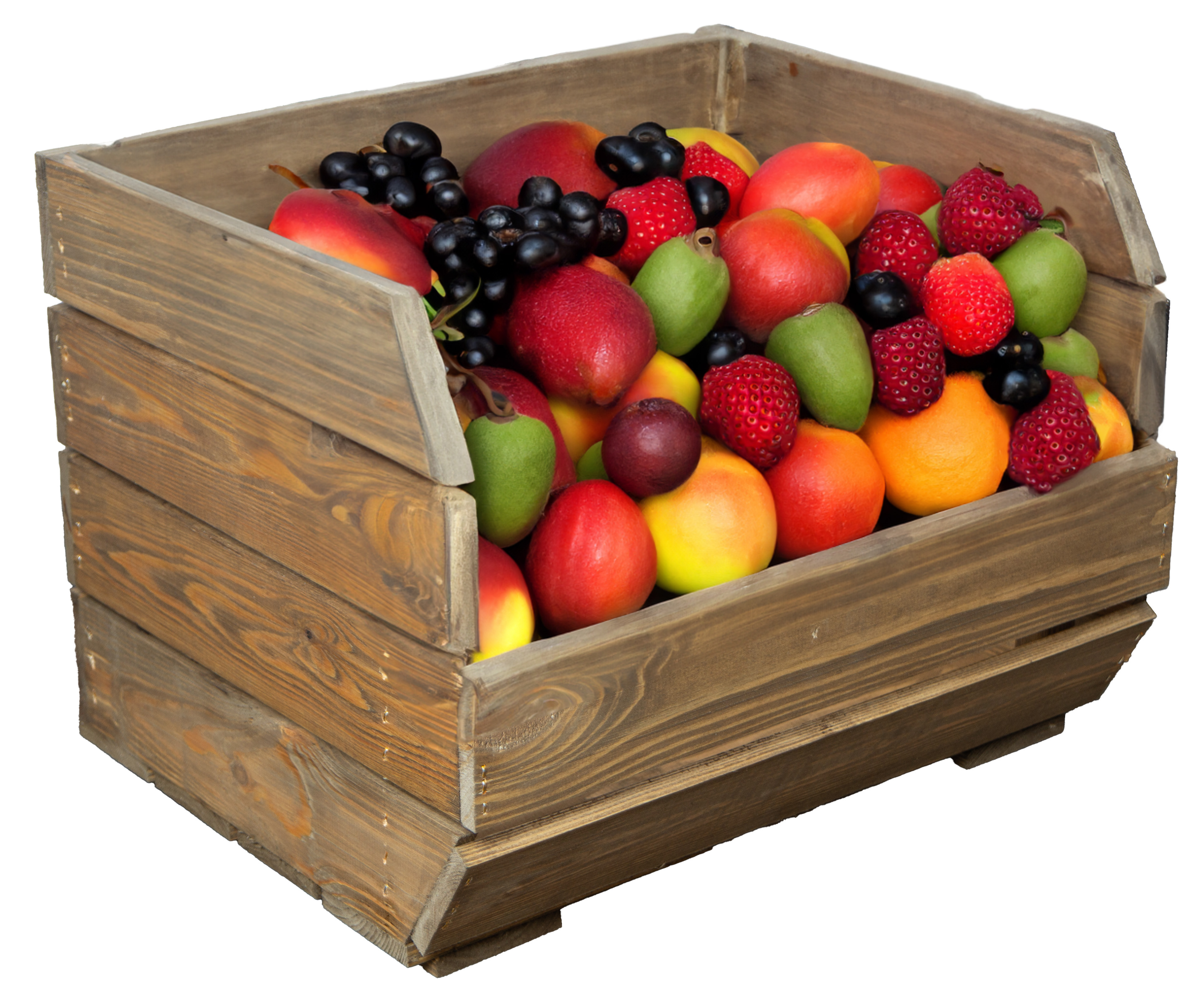 3er Set Kartoffelsteige 40x22x30 cm in natur Gemüsekiste Obsthorde Gemüsekorb Obstschale