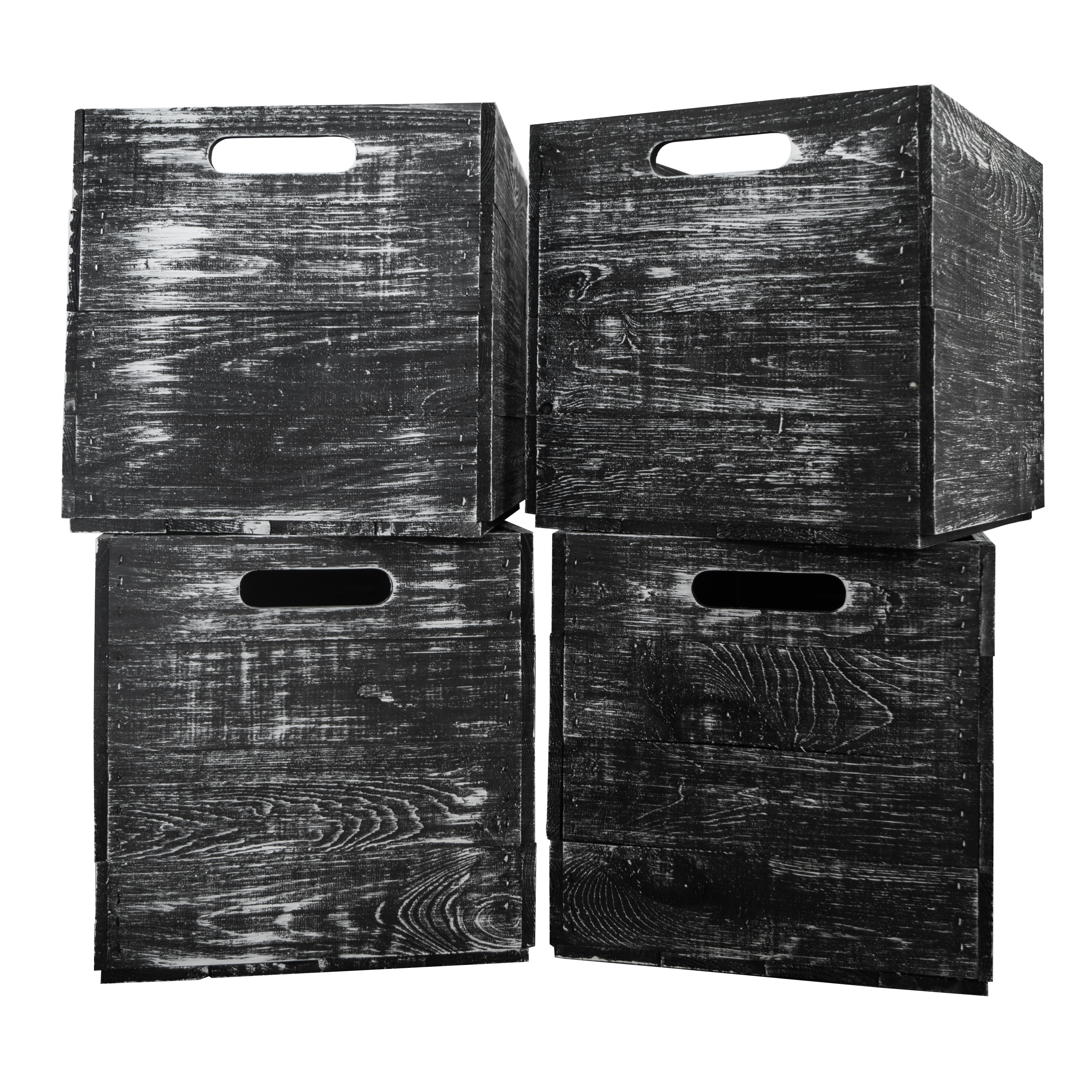 HolzkisteShabby schwarz  passend für Kallax und Expeditregale
