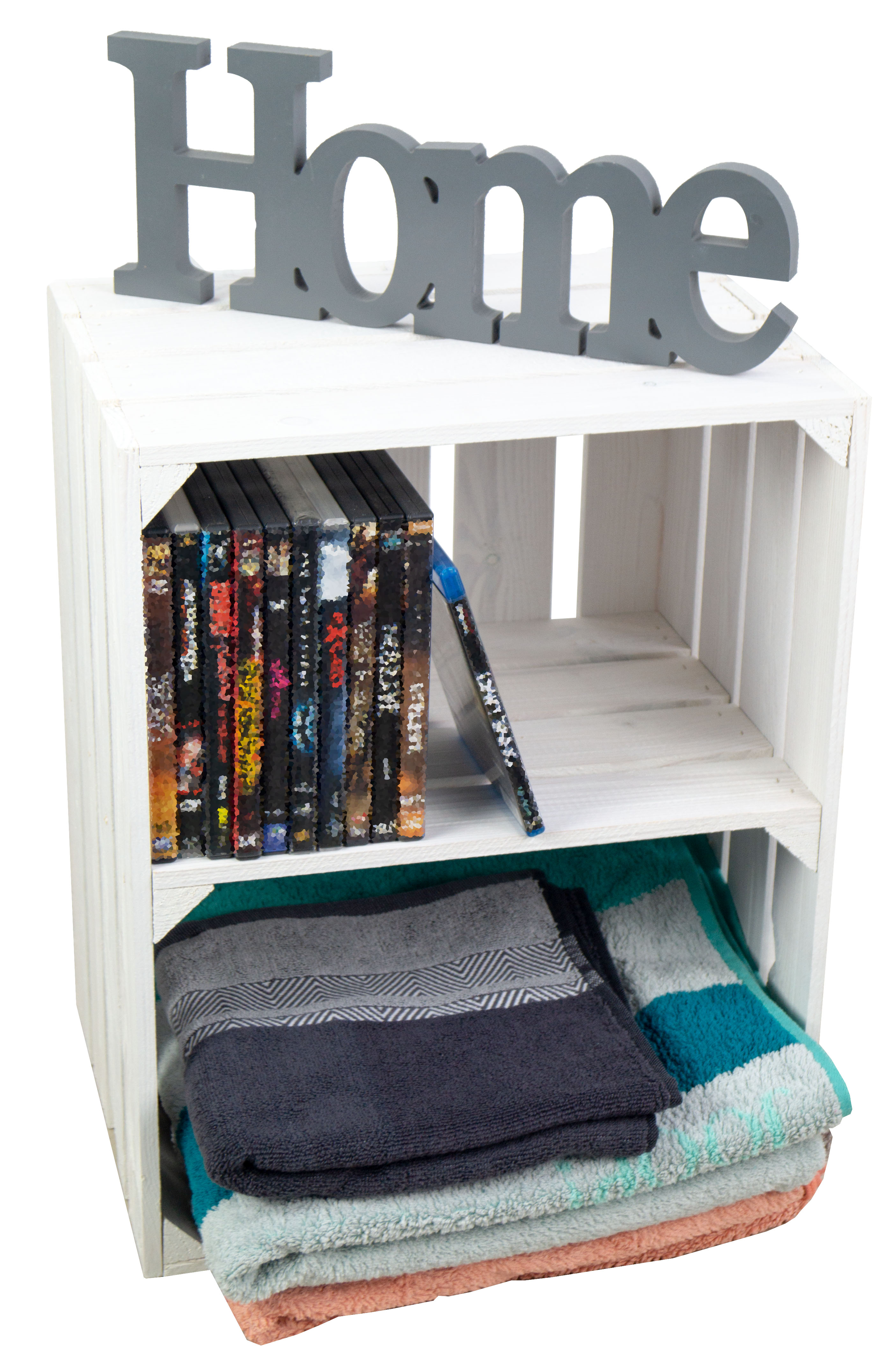 Obstkistenregal "Johanna" neu - weiß - quer