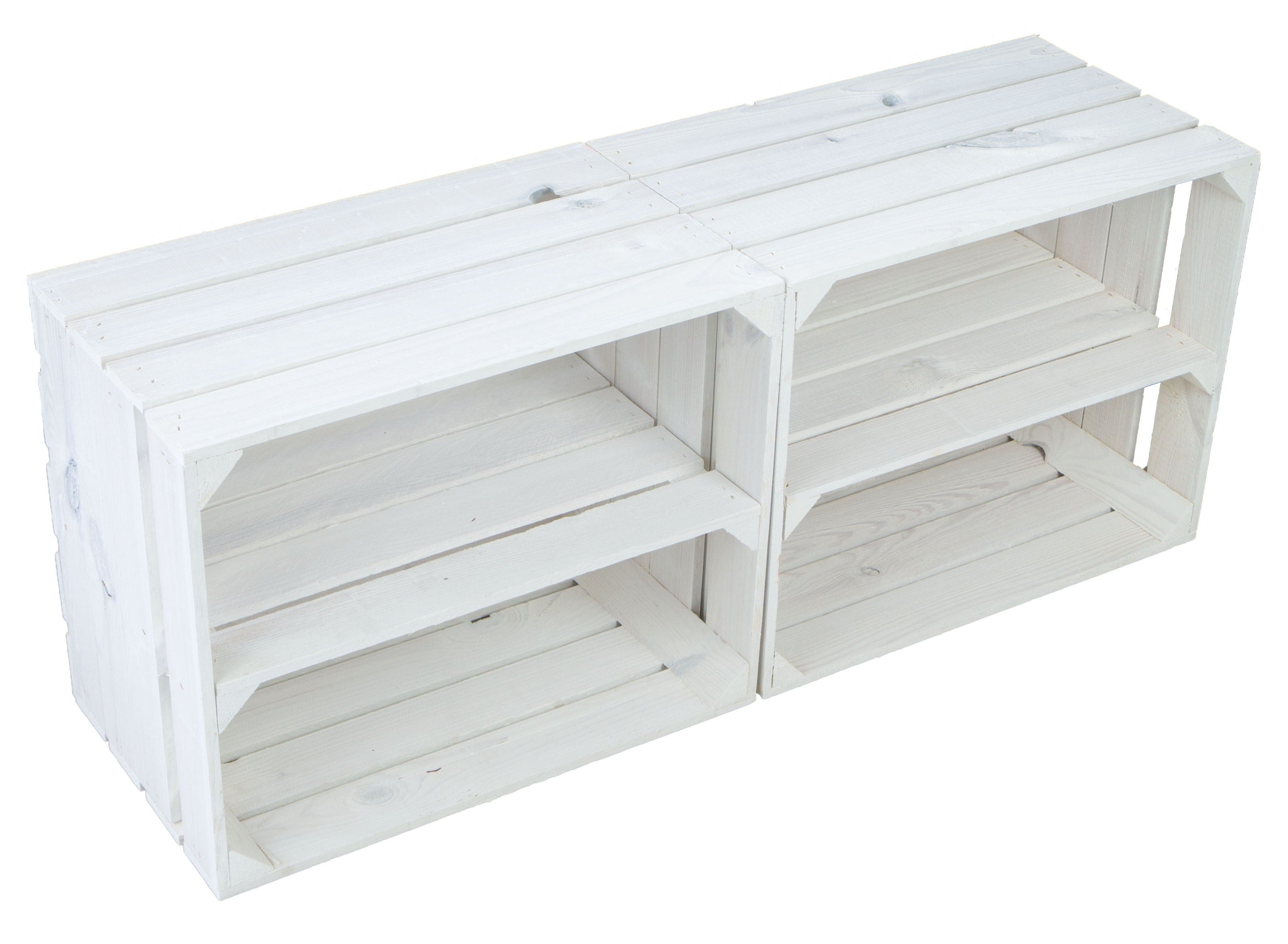 3er Set De Étagère pour Caisses Fruits Johanna Blanc Longitudinale Baderschrank