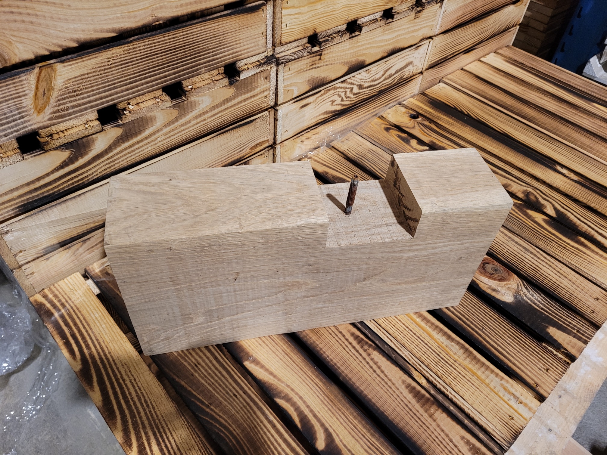 Holzbohle Eiche (gebraucht massiv) mit Gebrauchspuren 39x19x9cm