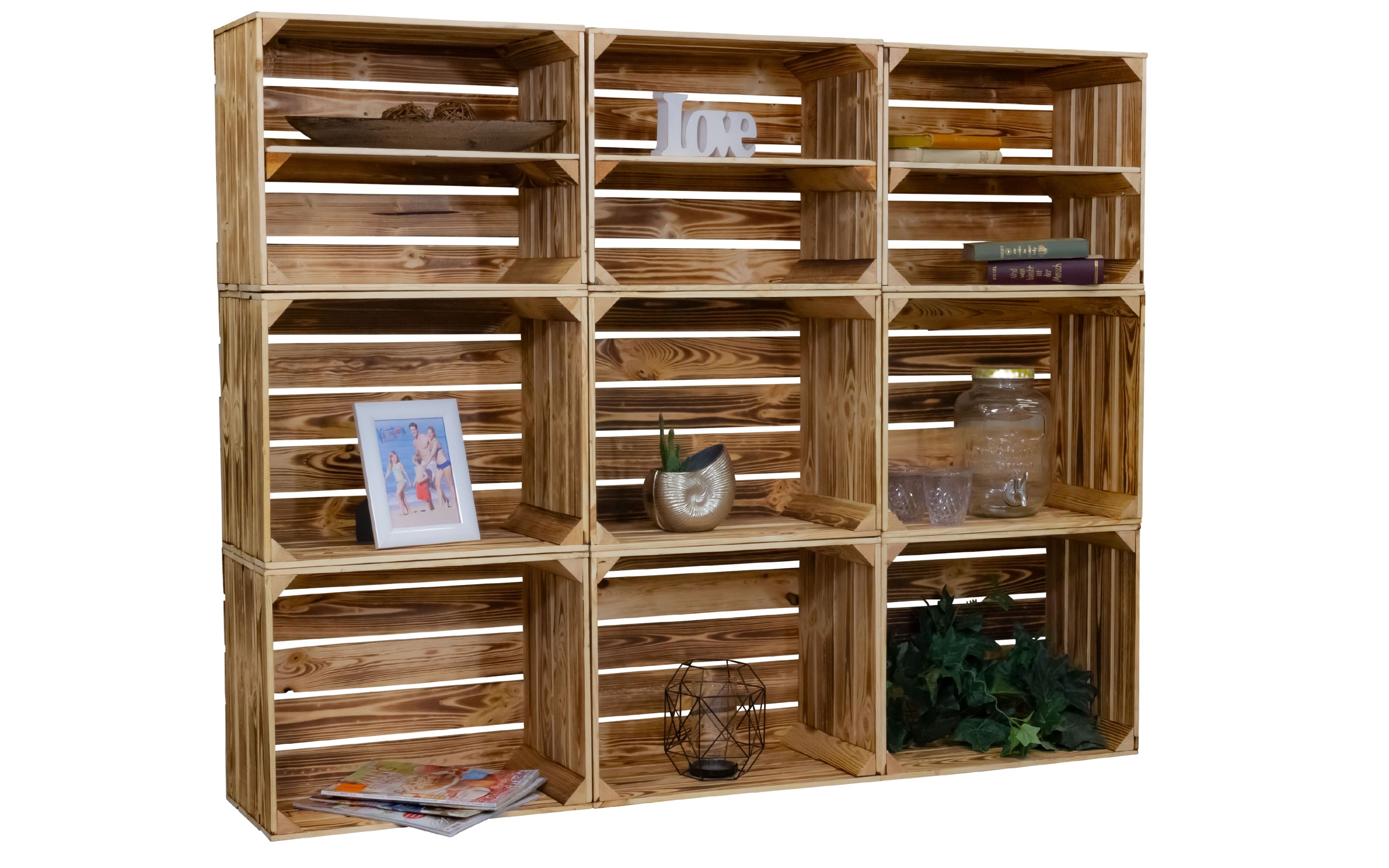 Eckregal "Ägypten" als Regal und zur Dekoration (Geflammt)