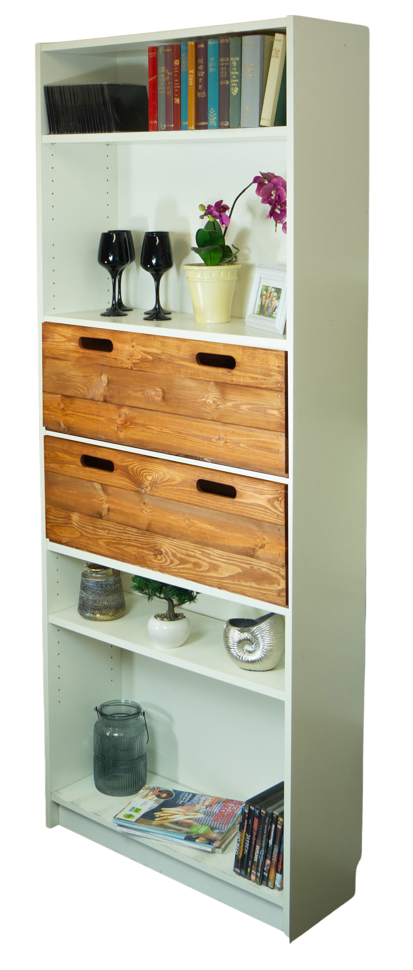Boîte en bois noir émaillé convenant aux étagères Kallax et Expedit Insert pour étagère