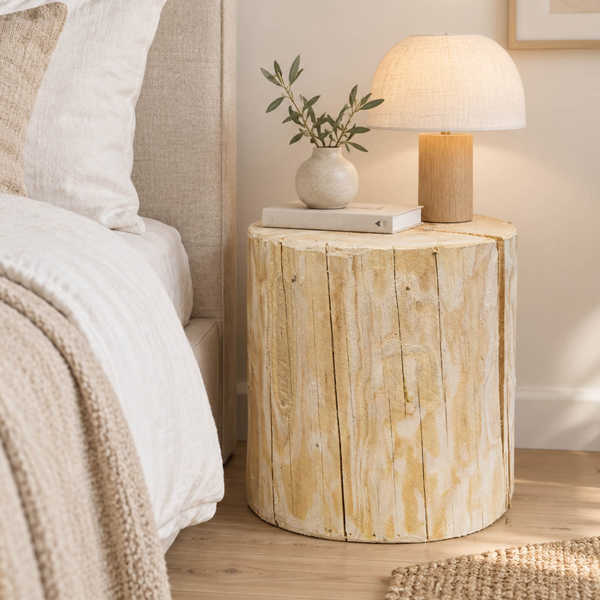 grosser Holzstamm Sitzhocker gehobelt Höhe ca 40-42cm Durchmesser ca 32-36cm