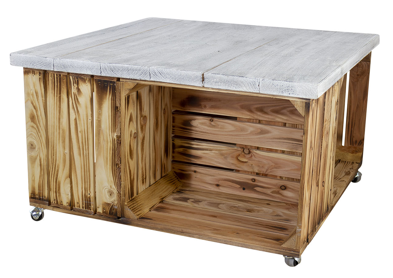 Tischplatte Shabby weiss 85x85cm