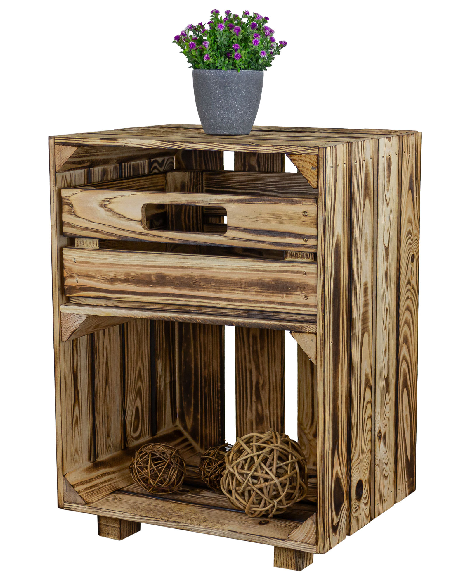 Nachttisch geflammt mit Schublade