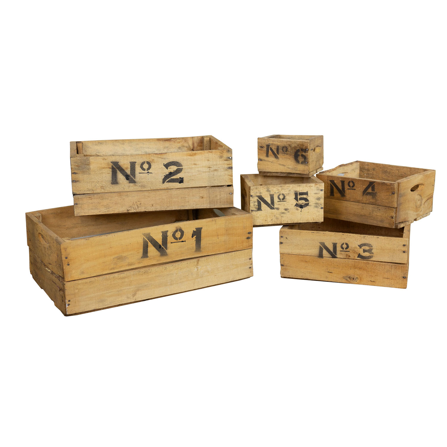 alte Holzkiste Number in verschiedenen Grössen No6
